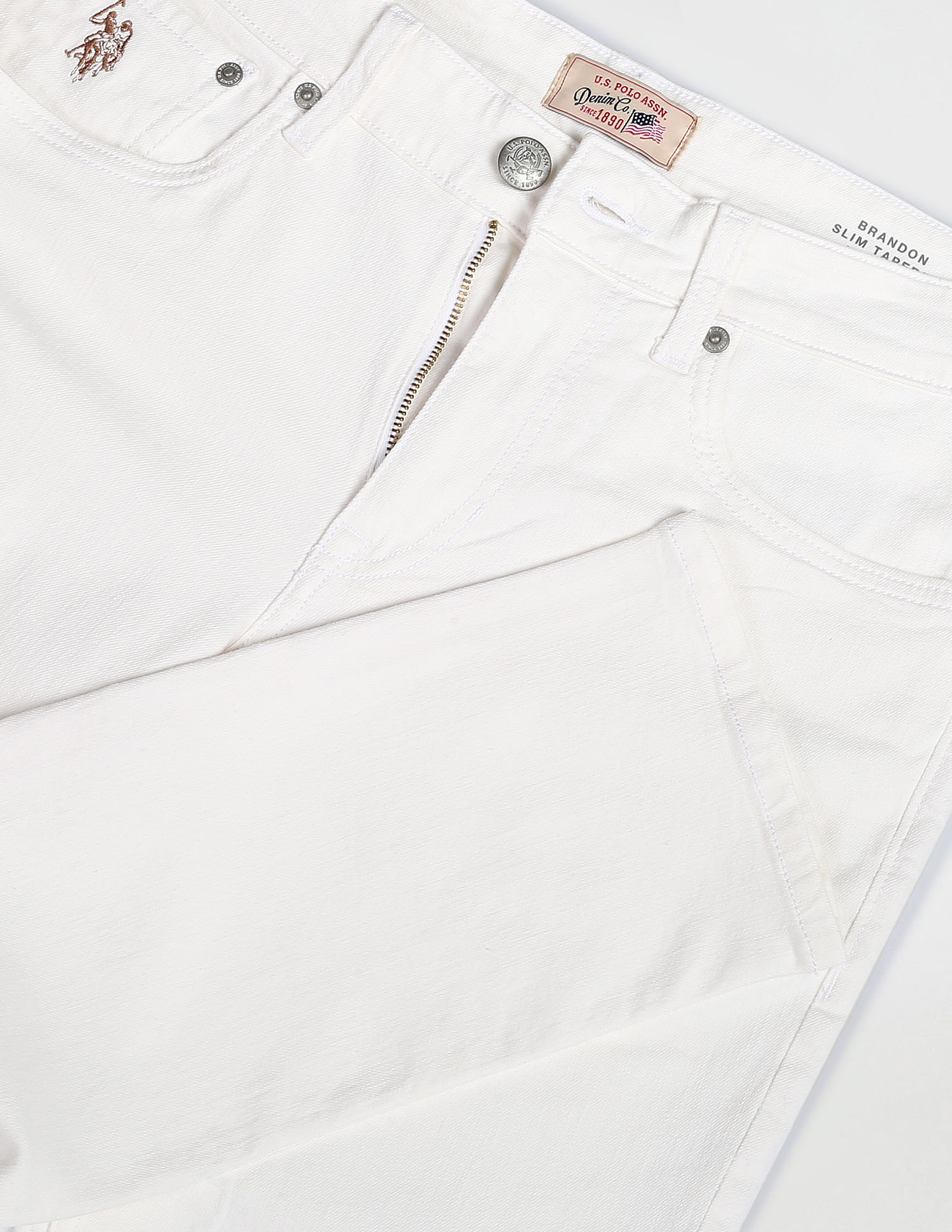 U.S. Polo Assn. Denim Co. Brandon Slim Tapered White Jeans