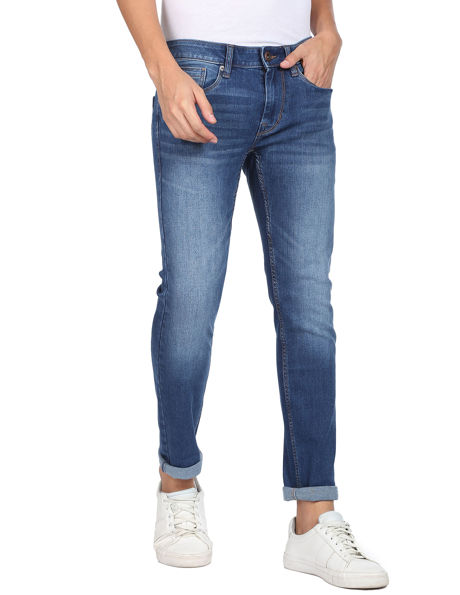 Flying Machine Stone Wash Jackson Skinny Fit Jeans