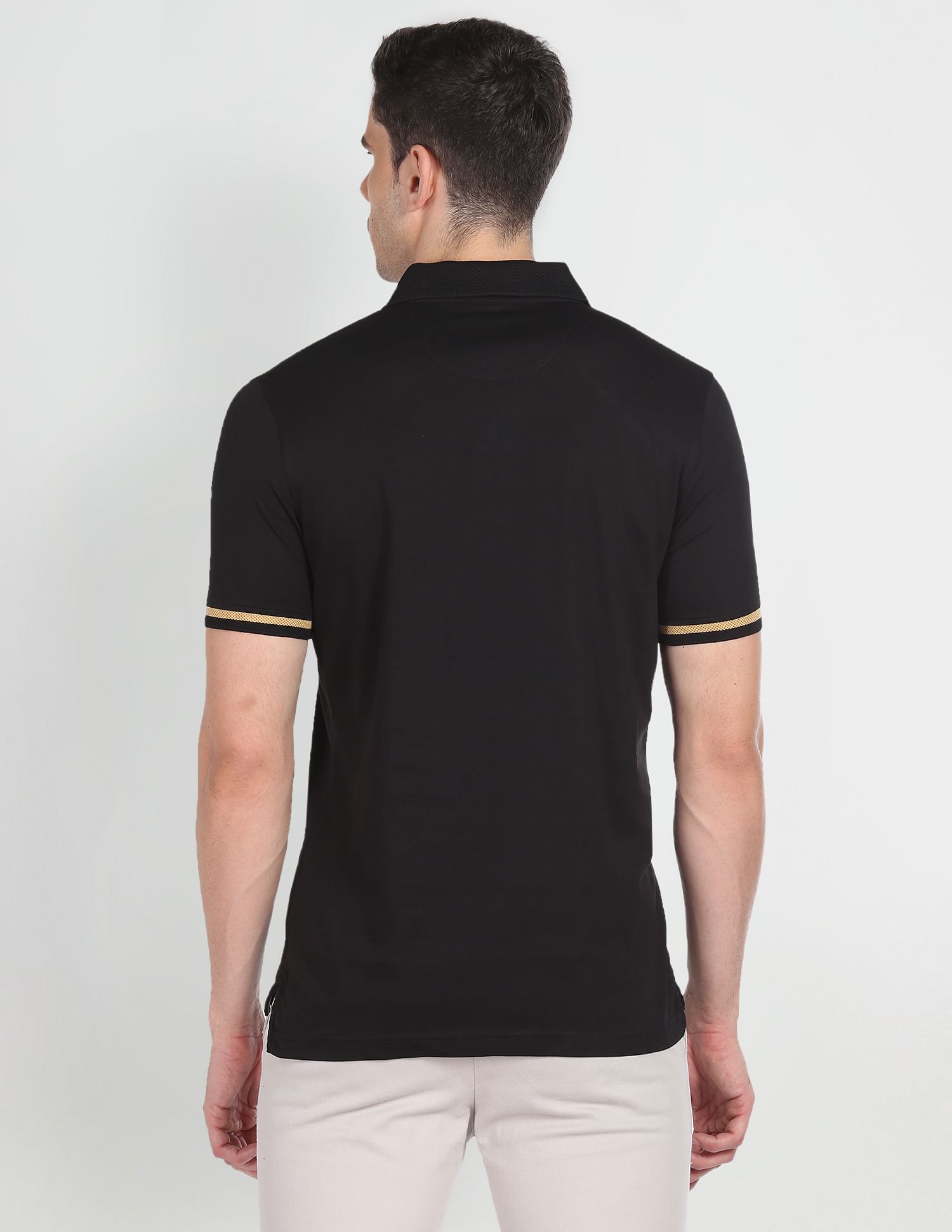 Arrow Newyork Tipped Cuff Cotton Polo Shirt
