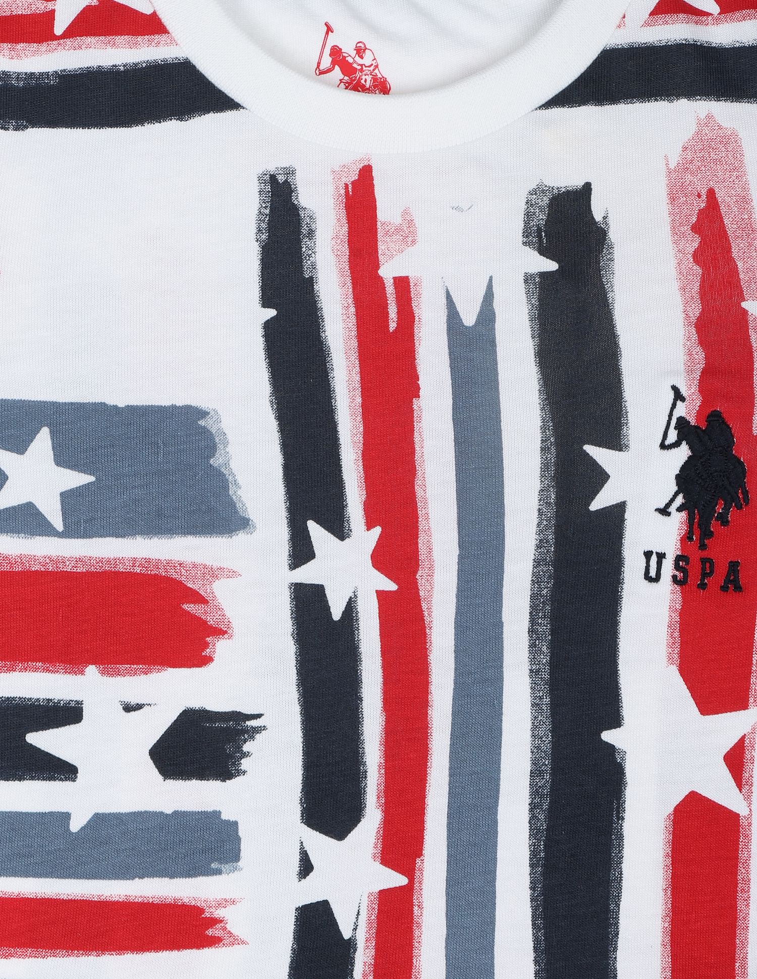 U.S. Polo Assn. Kids Boys Graphic Print Crew Neck T-Shirt