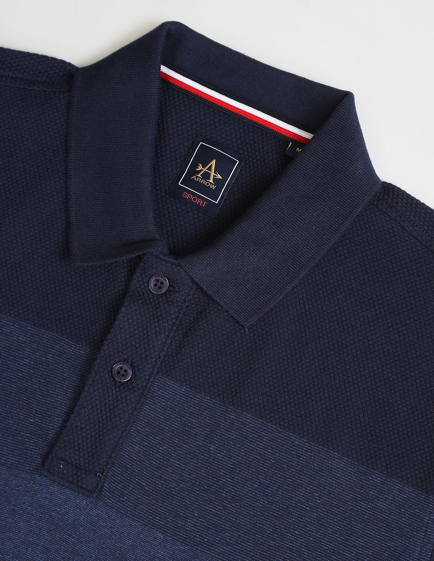 Arrow Sports Colour Block Cotton Polo Shirt