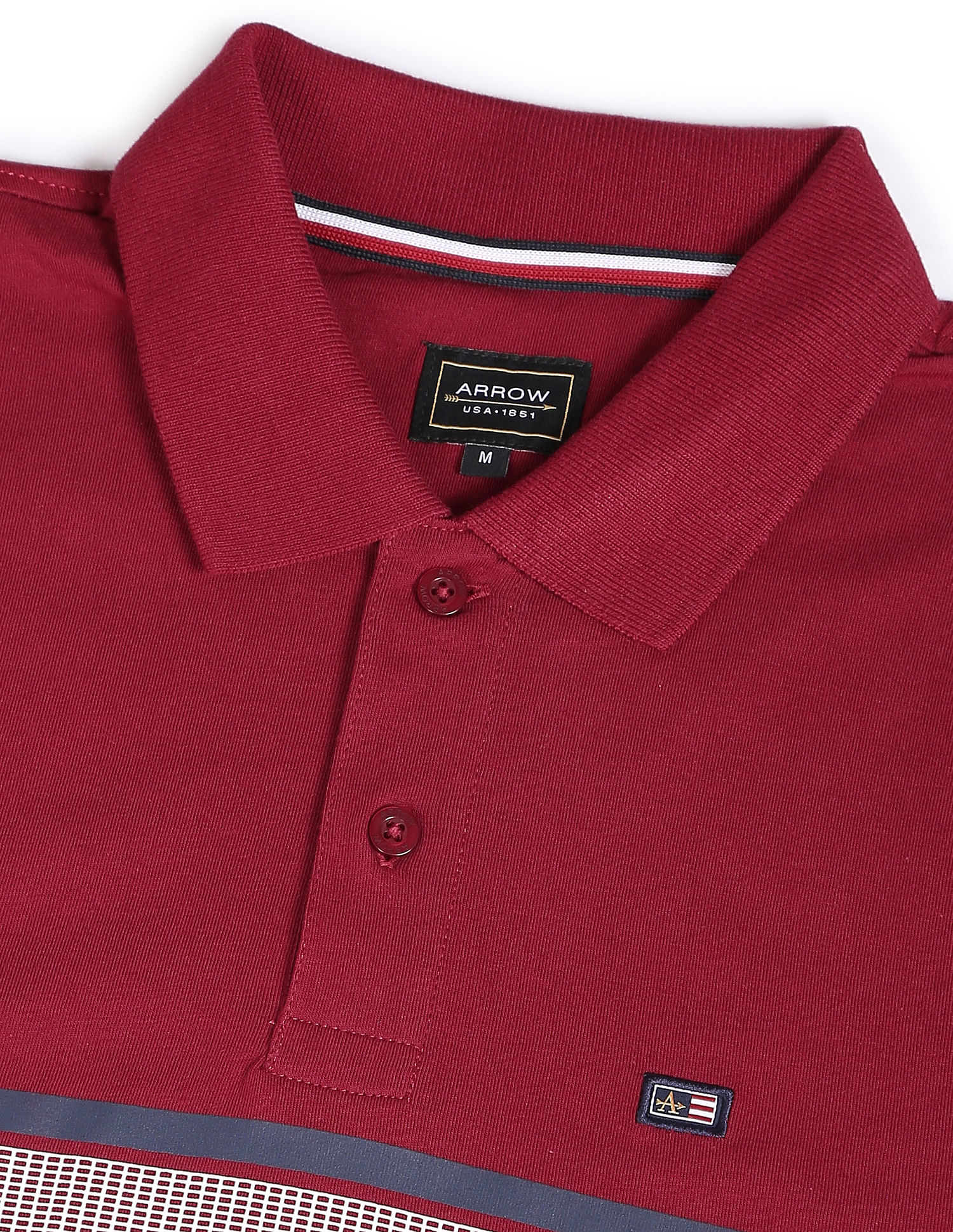 Arrow Sports Horizontal Stripe Cotton Polo Shirt