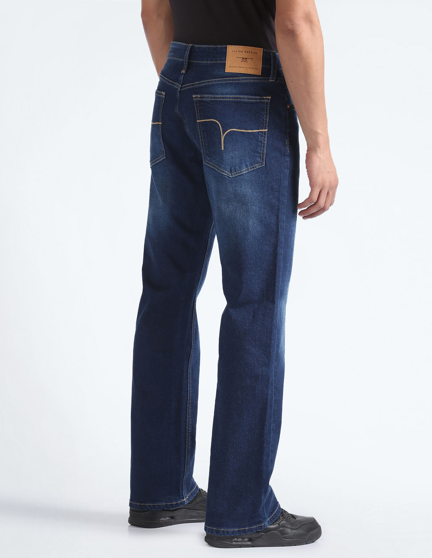 Flying Machine Mid Rise Bruce Relaxed Bootcut Fit Jeans