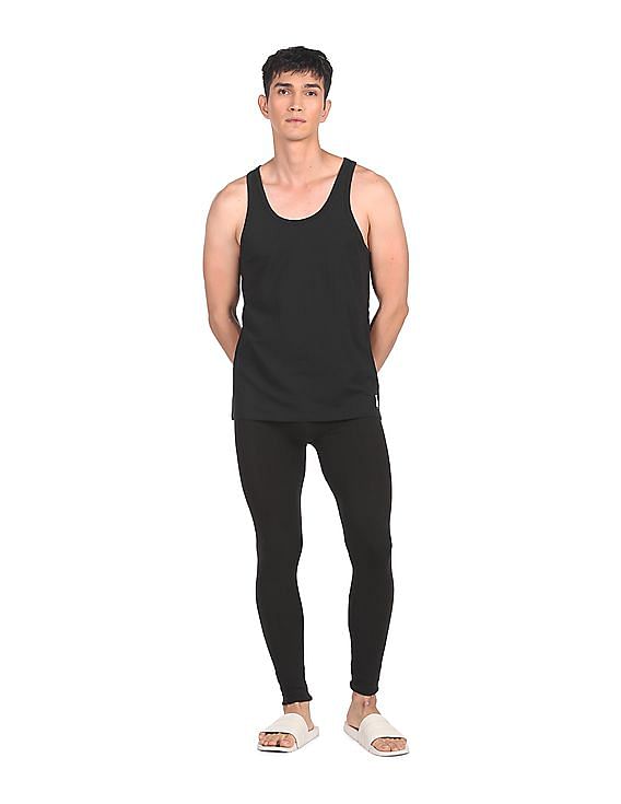 Buy Calvin Klein Underwear U-Neck Solid Vest - Pack Of 2 