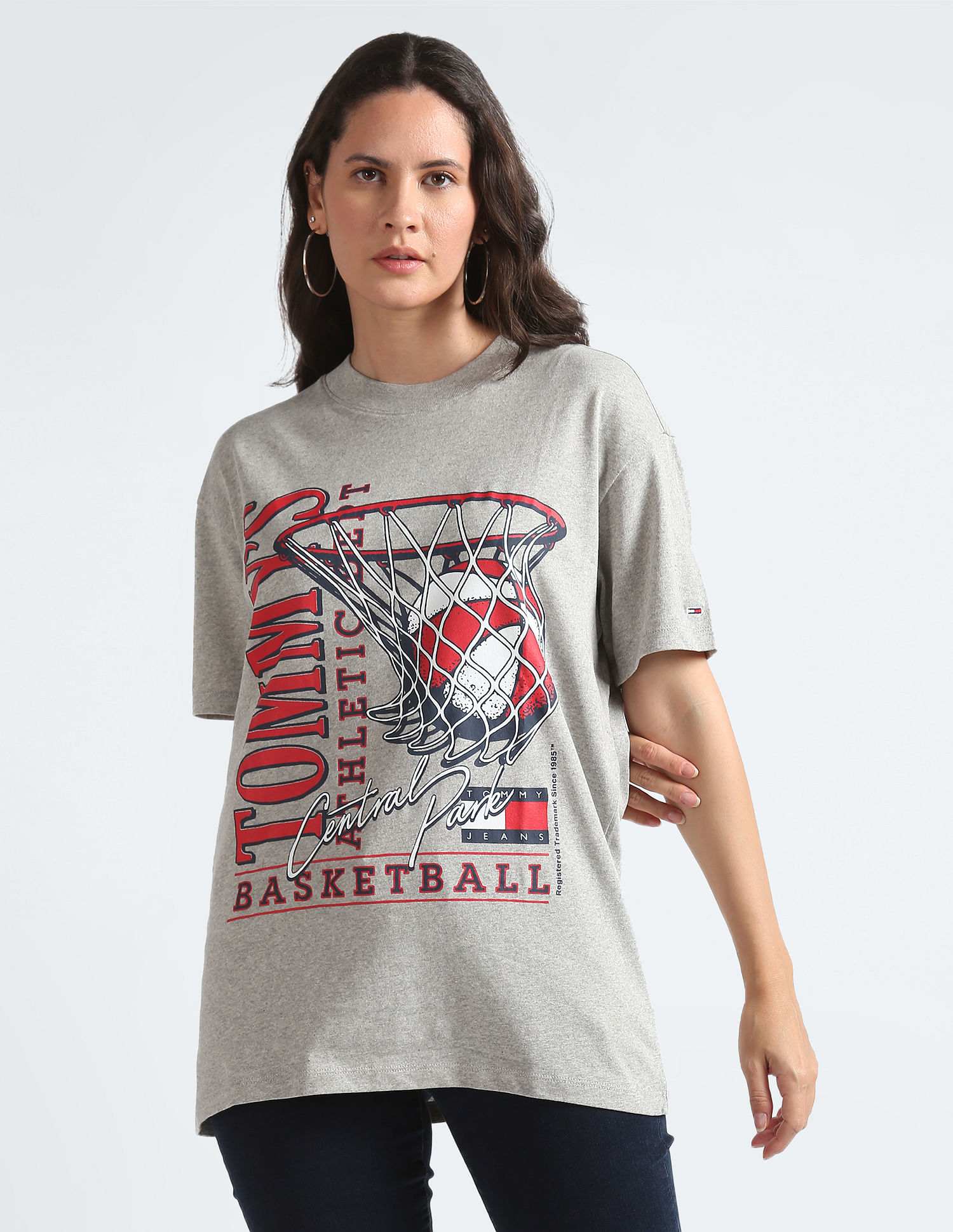 Tommy Hilfiger Crew Neck Oversized Basketball T-Shirt