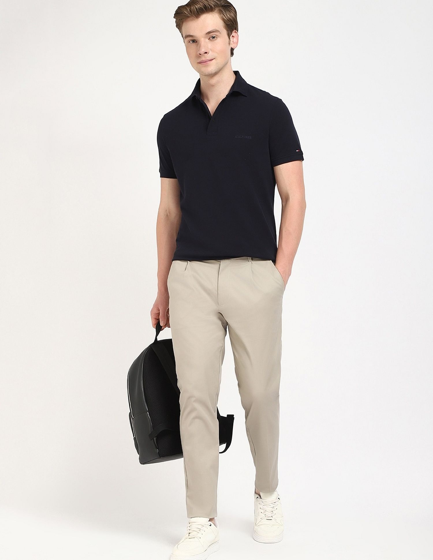 Tommy Hilfiger Solid Regular-Fit Cotton Polo Shirt