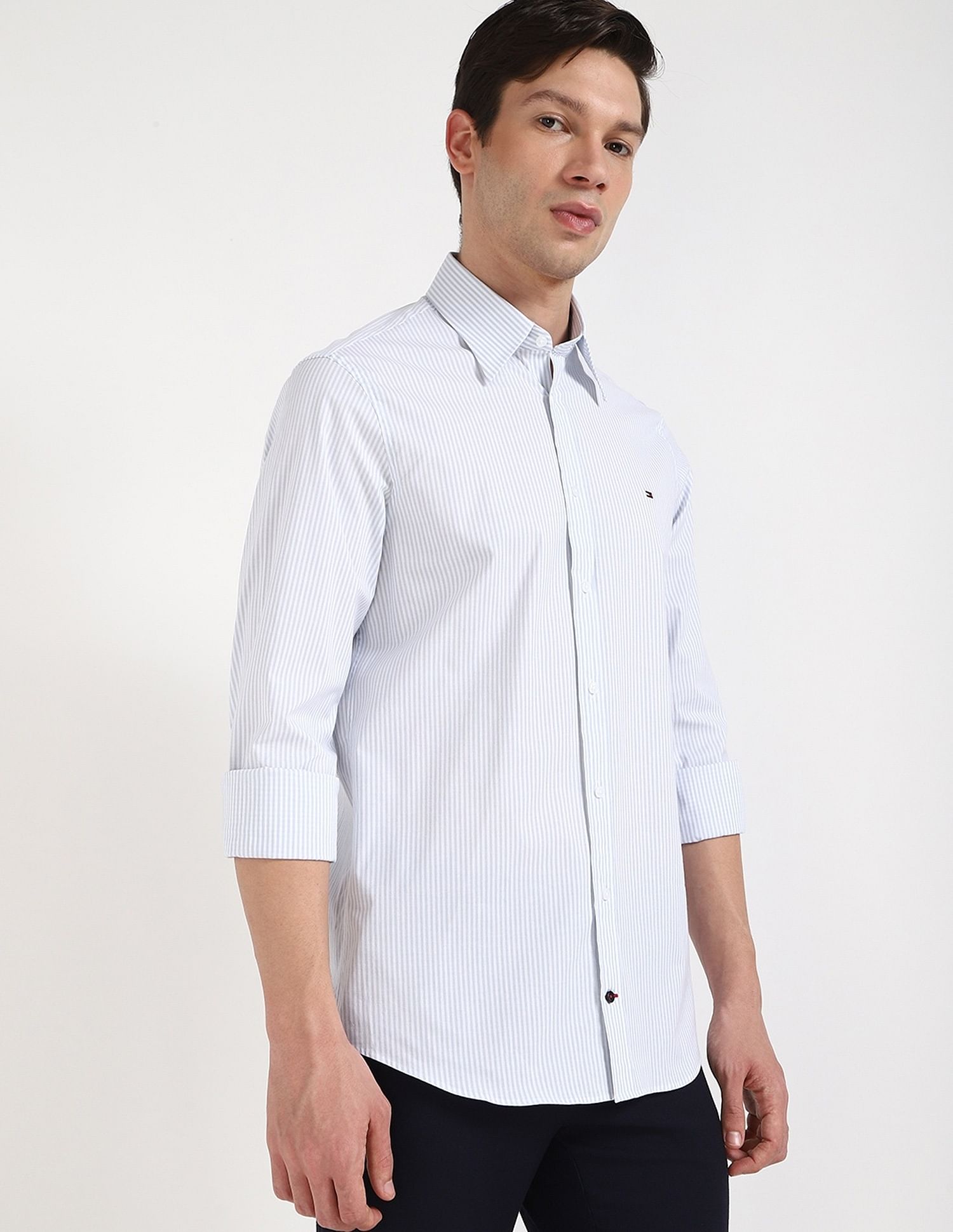 Tommy Hilfiger Striped Slim-Fit Poplin Woven Shirt