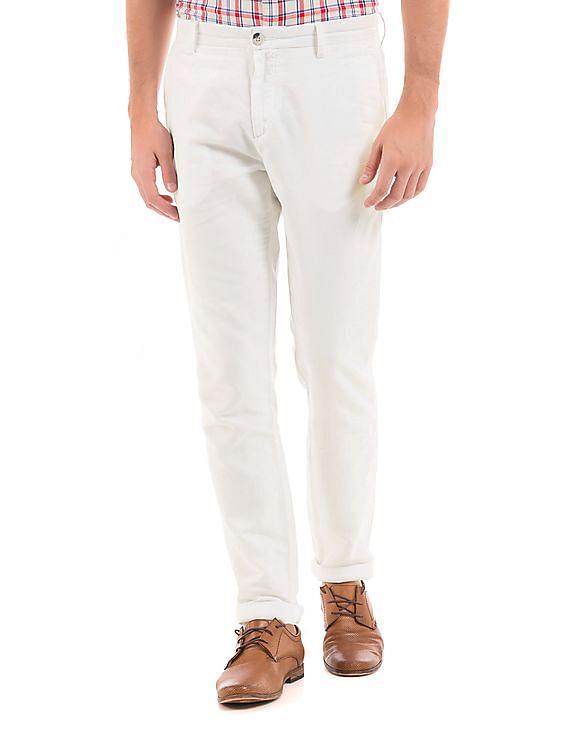 White Cotton Linen Trouser  Uniquestuff