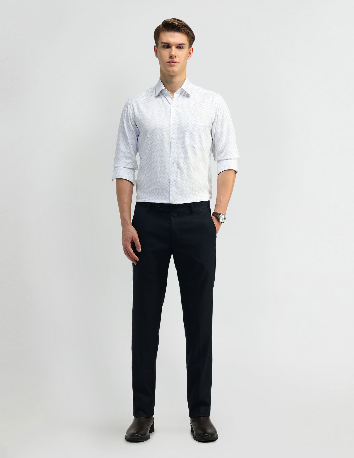 Arrow Geometric Printed Manhattan Slim Fit Shirt