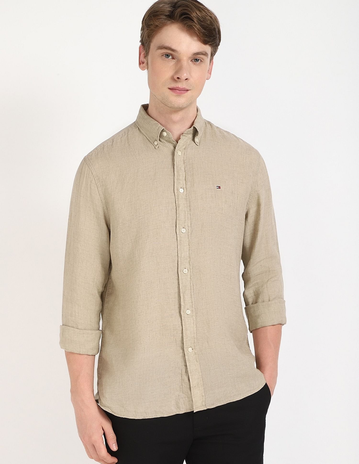 Tommy Hilfiger Solid Regular-Fit Linen Shirt