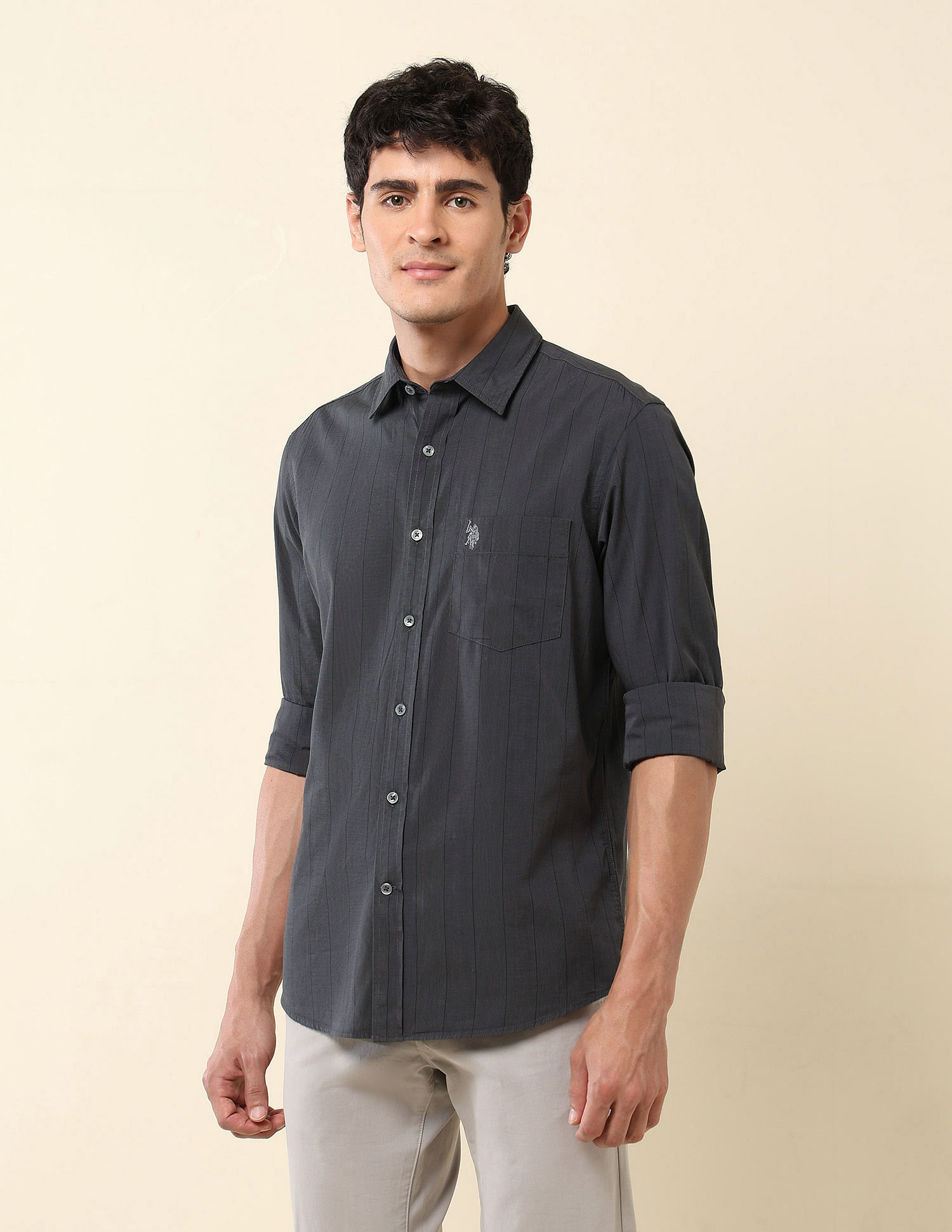 U.S. Polo Assn. Pinstriped Pure Cotton Shirt