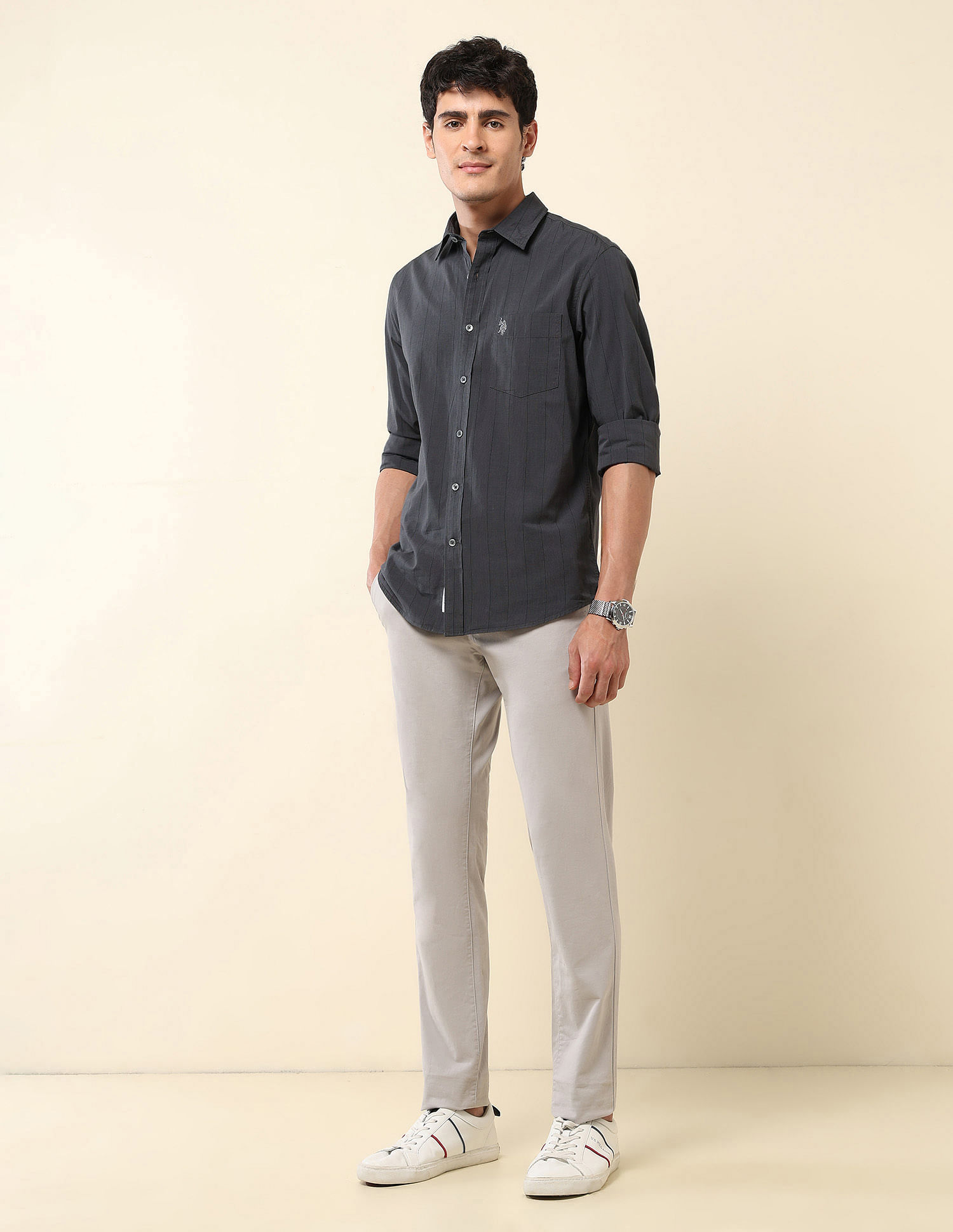 U.S. Polo Assn. Pinstriped Pure Cotton Shirt