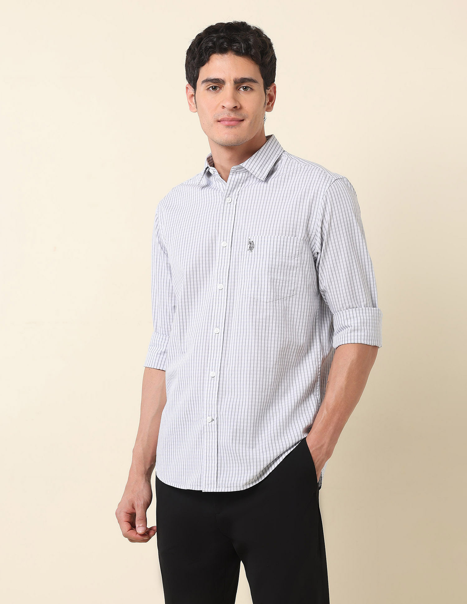 U.S. Polo Assn. Graph Checked Pure Cotton Shirt
