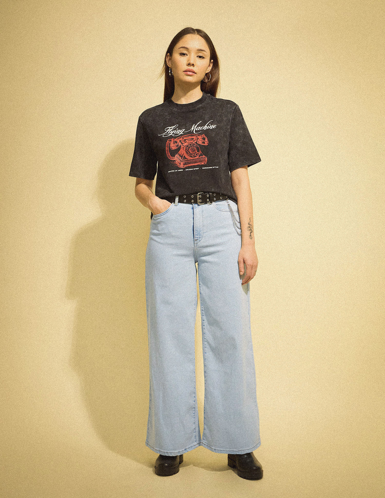 Flying Machine Women K-Street X Ultra Wideleg Fit Jeans