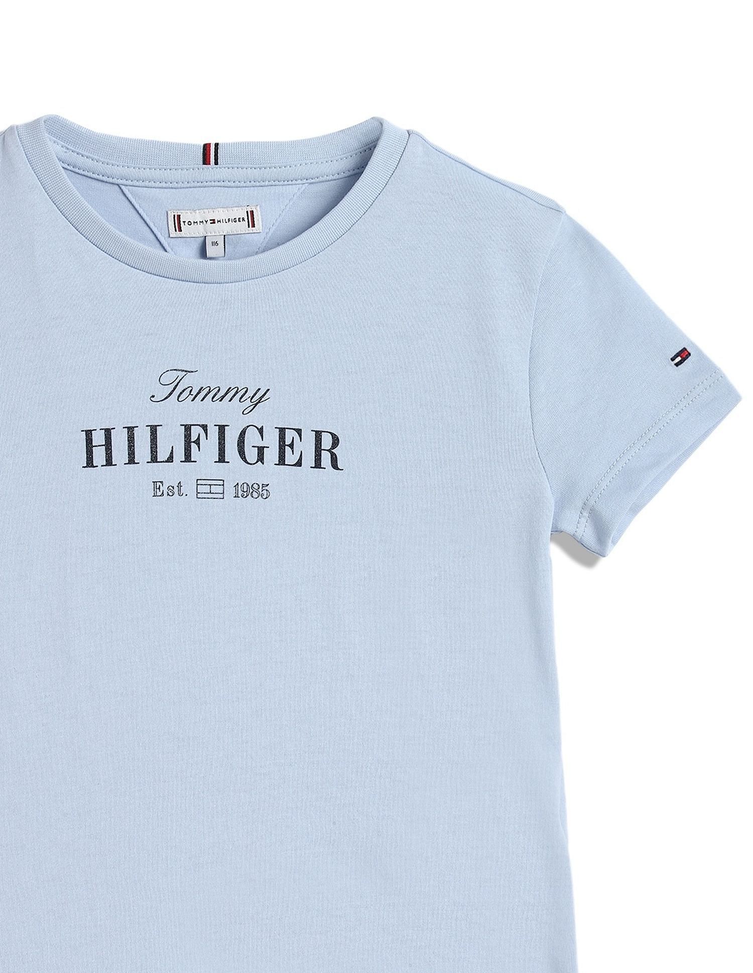 Tommy Hilfiger Girls Blue Logo T-Shirt