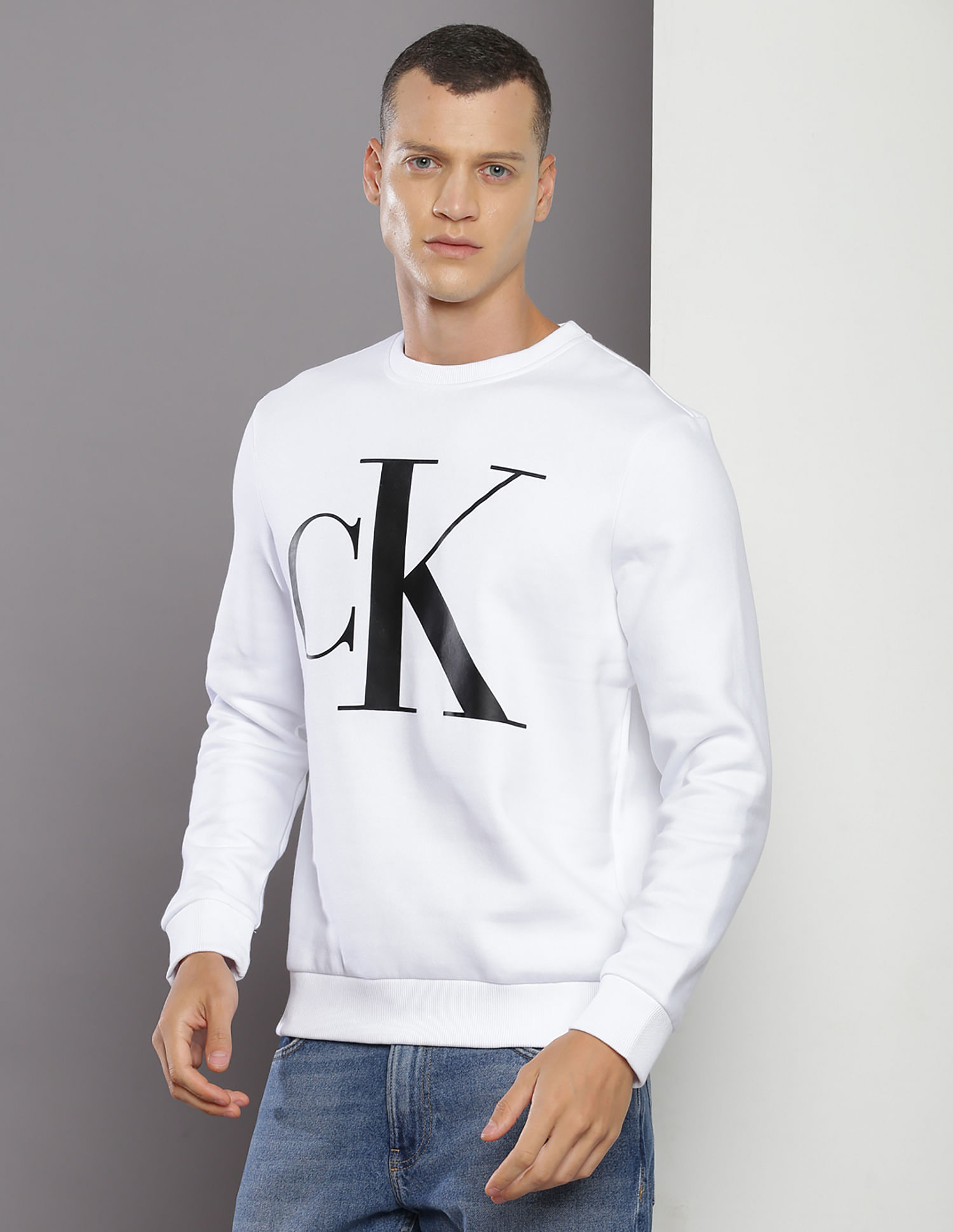 NWT Calvin Klein Jeans Men's Monogram Logo Fleece Hoodie BLACK Medium  Hoyeon 