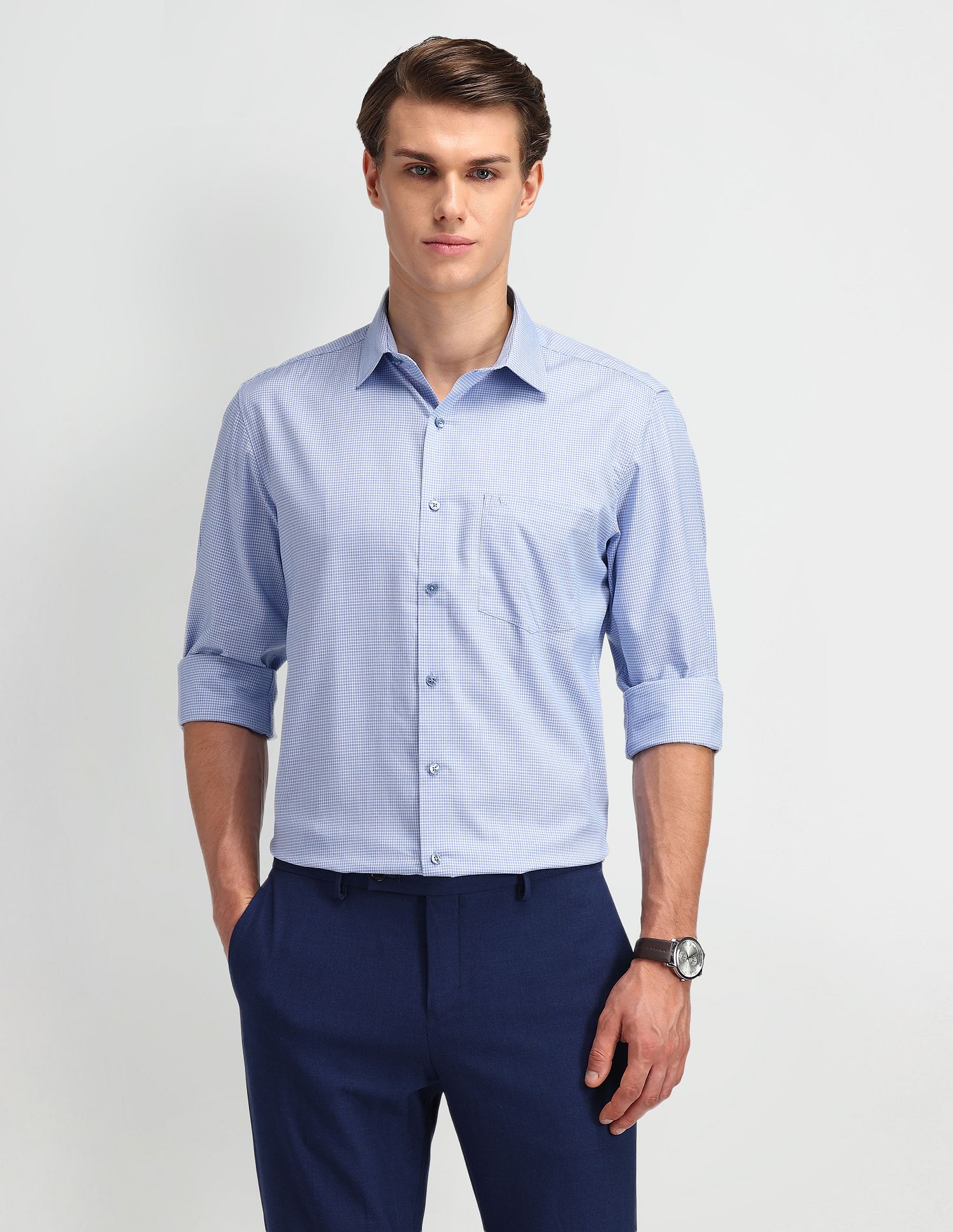 Arrow Liberty Classic Fit Micro Checked Shirt