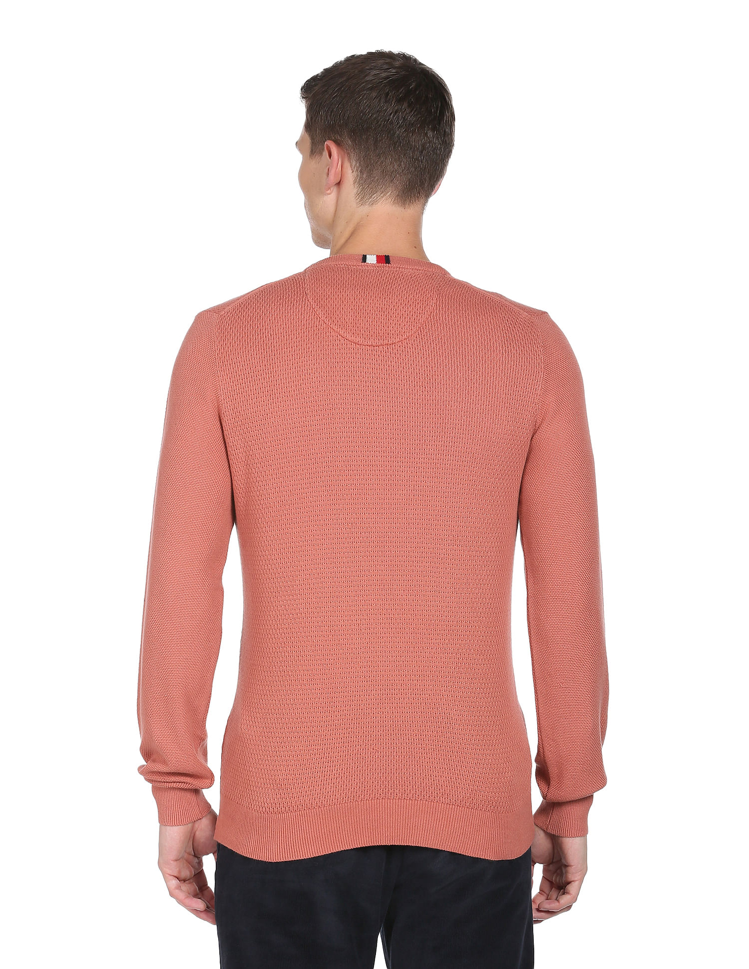 Mens pink crew hot sale neck jumper