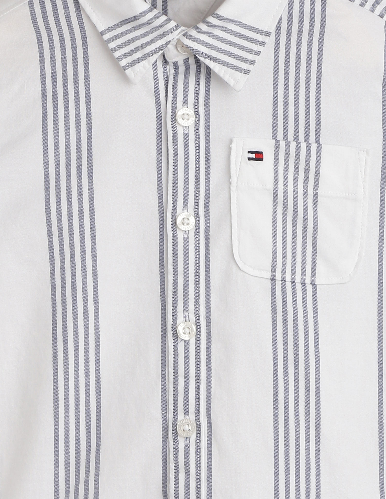 Tommy Hilfiger Kids Boys Oxford Vertical Stripe Shirt