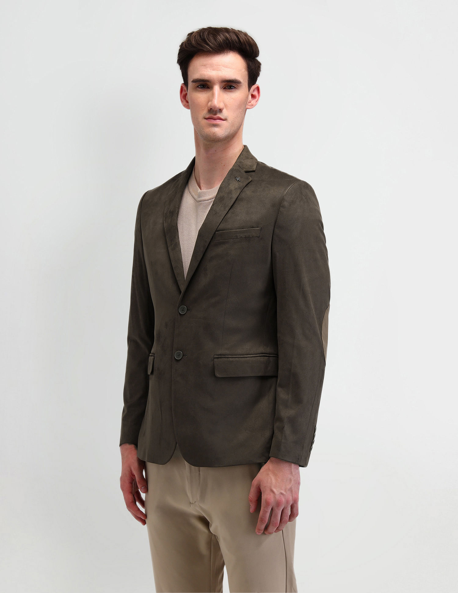 Arrow Zero Calorie Slim Fit Knitted Suede Blazer