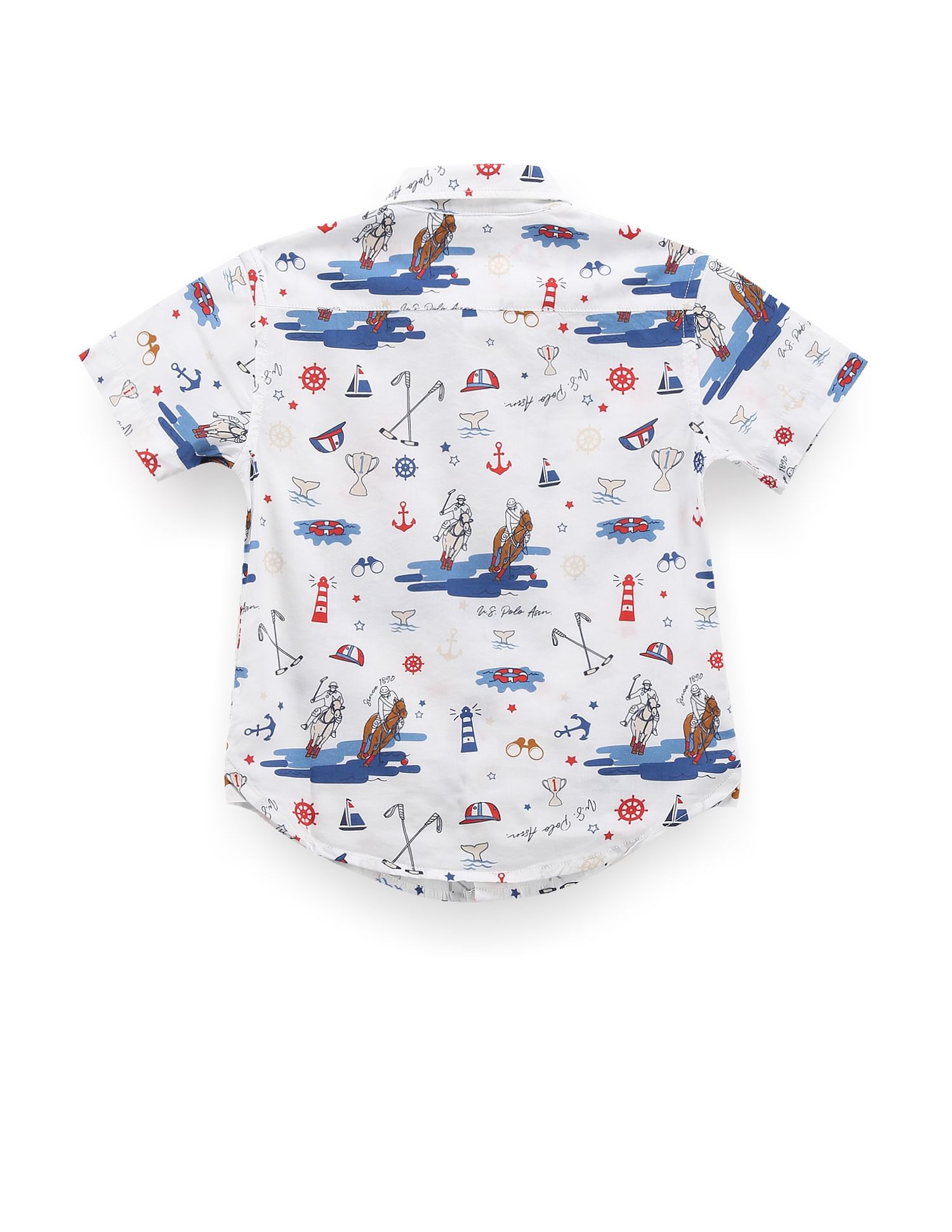 U.S. Polo Assn. Kids Boys Spread Collar Graphic Print Shirt