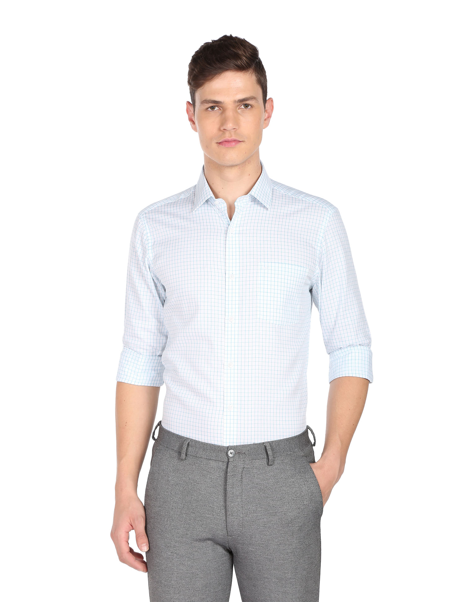 Arrow Manhattan Slim Fit Windowpane Check Shirt