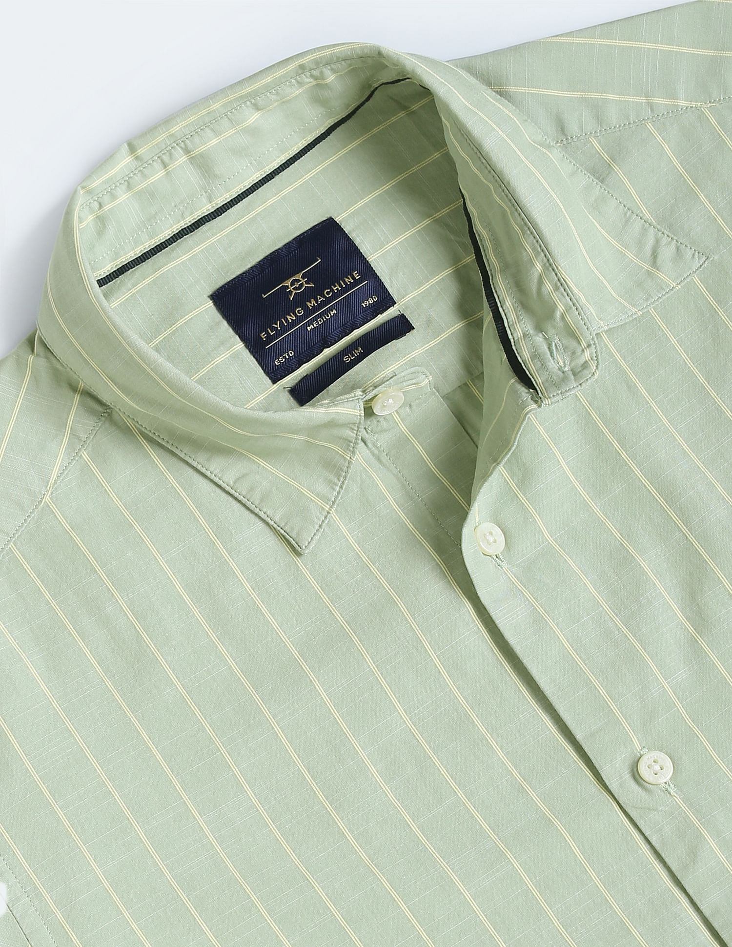 Flying Machine Vertical Stripe Cotton Shirt