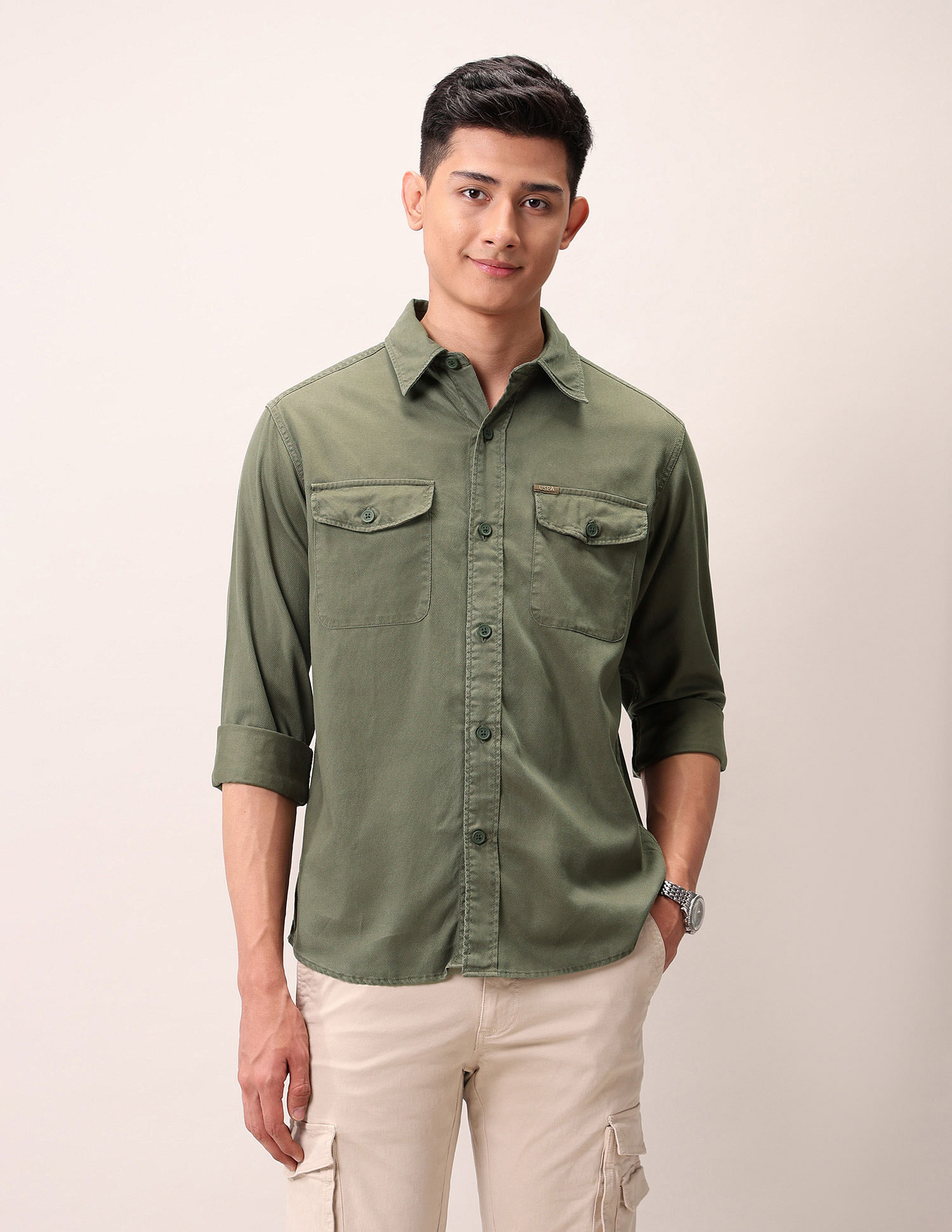 U.S. Polo Assn. Denim Co. Straight Fit Pure Cotton Shirt