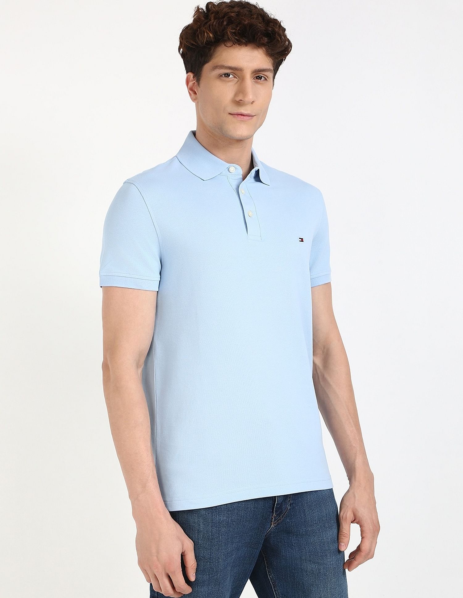 Tommy Hilfiger Solid Slim-Fit Cotton Polo Shirt