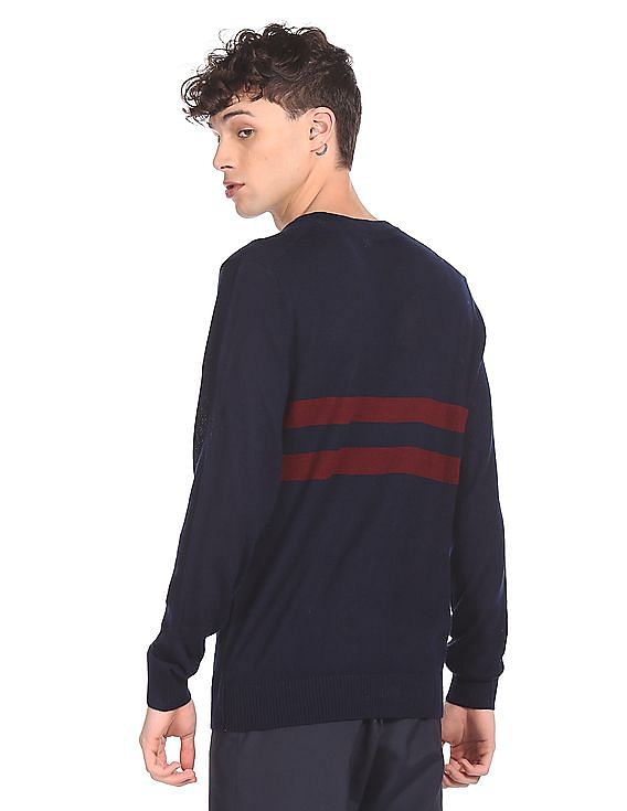 U.S. Polo Assn. V-Neck Striped Sweater
