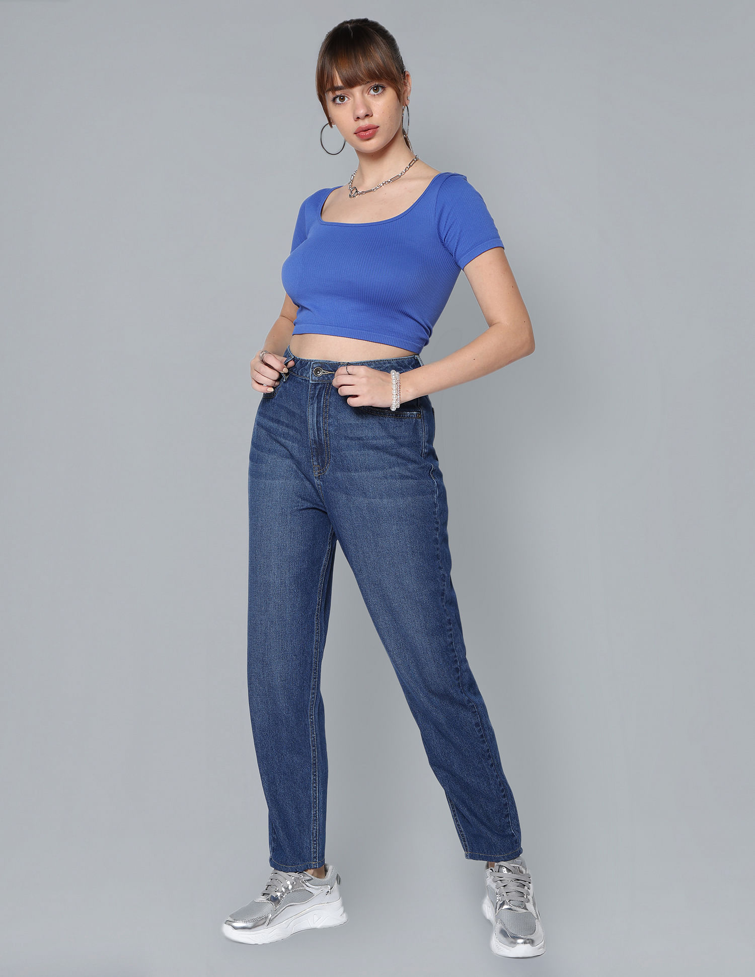 Buy Flying Machine Women High Rise Mom Fit Jeans 