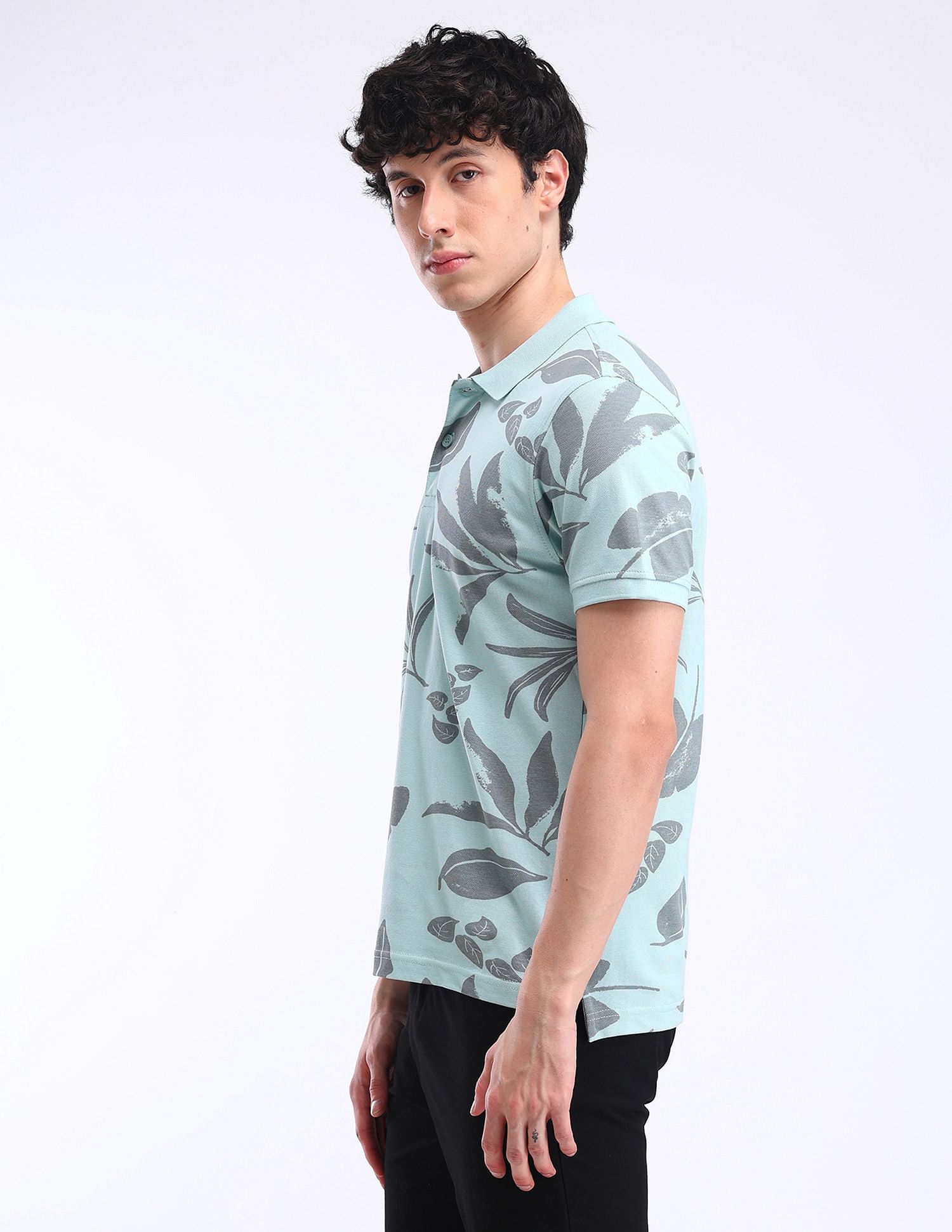 Flying Machine All-over Print Cotton Polo Shirt