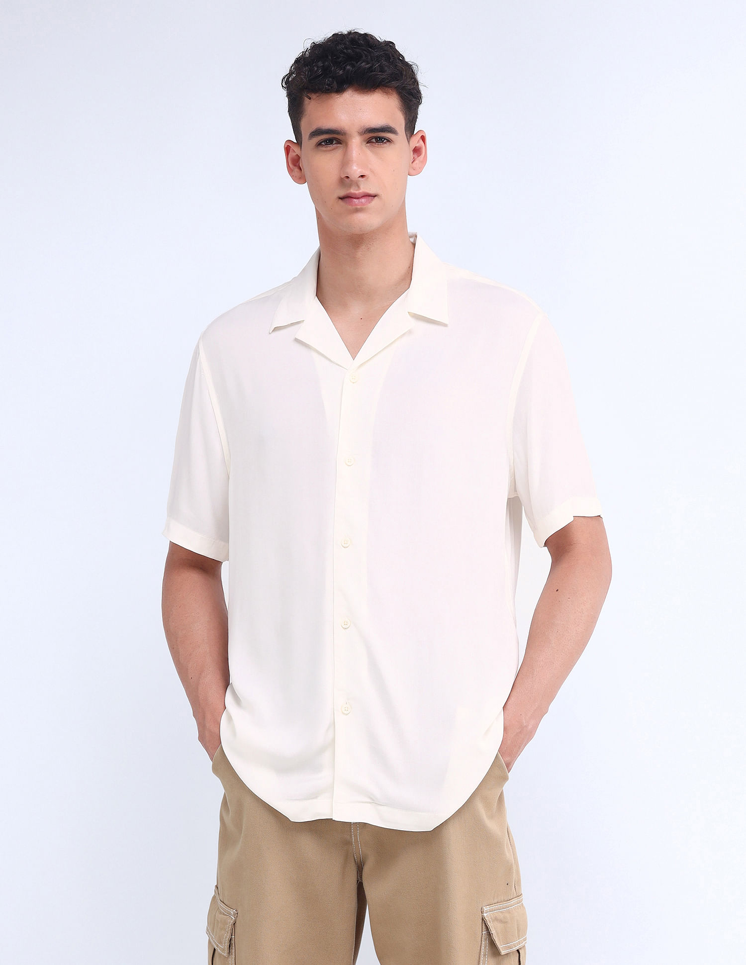 Flying Machine Regular Weave Solid Shirt