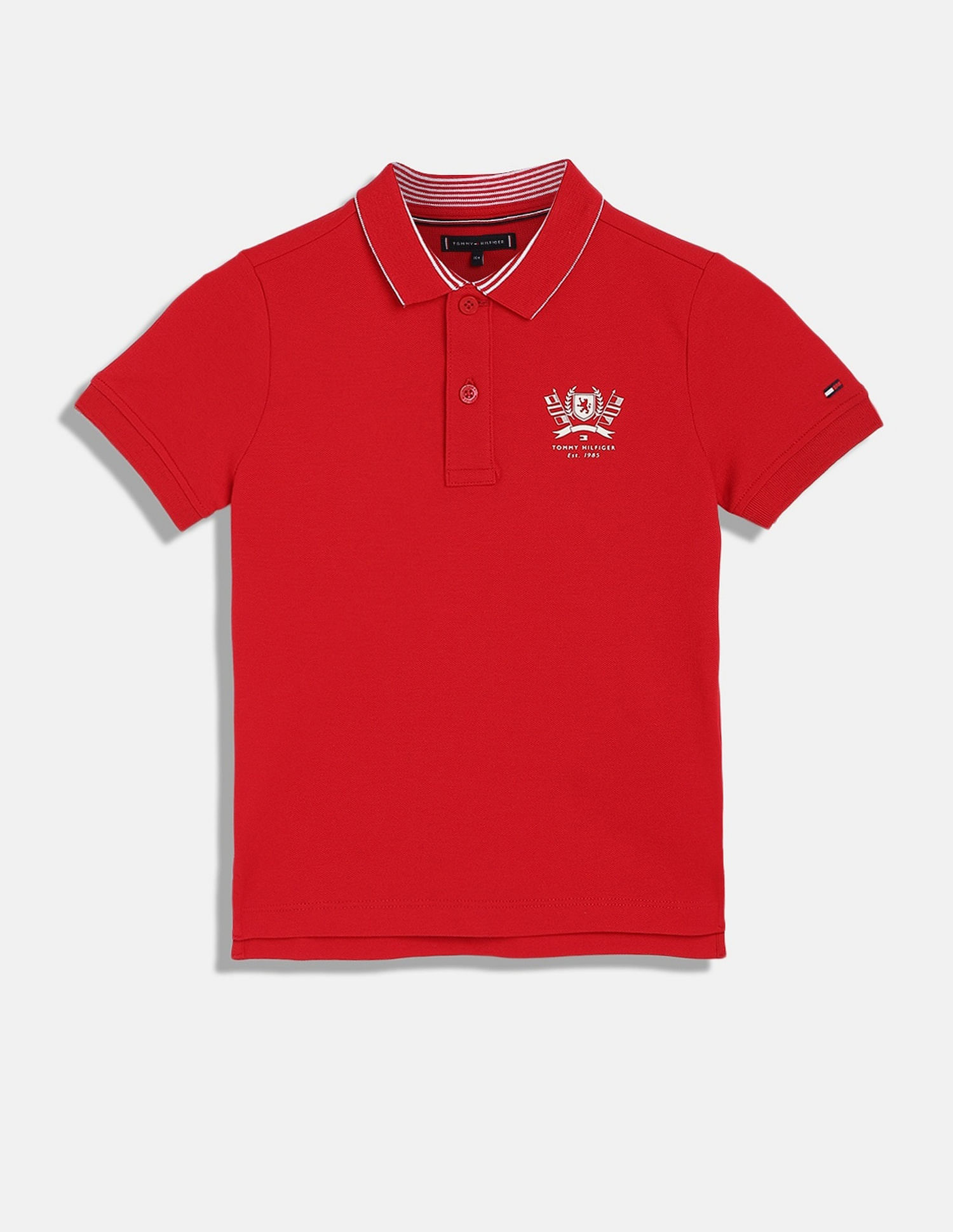 Tommy Hilfiger Kids Boys Solid Regular-Fit Cotton Polo T-Shirt