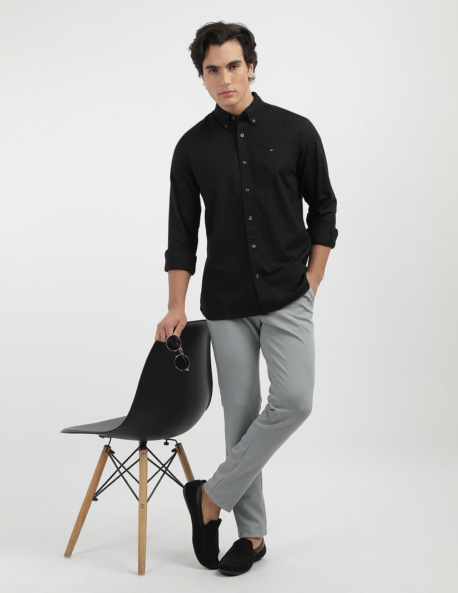 Tommy Hilfiger Oxford Regular Fit Solid Stretch Shirt