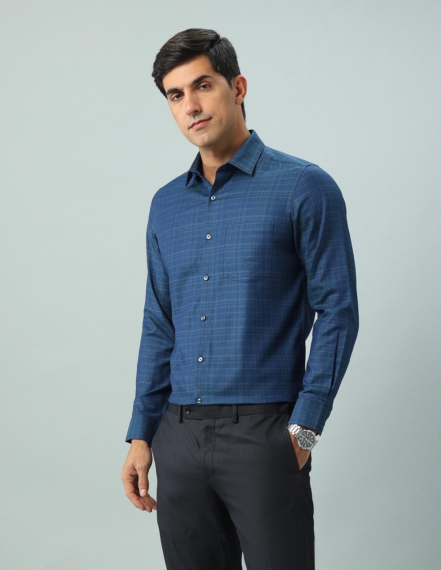Arrow Liberty Classic Regular Fit Graph Checked Shirt
