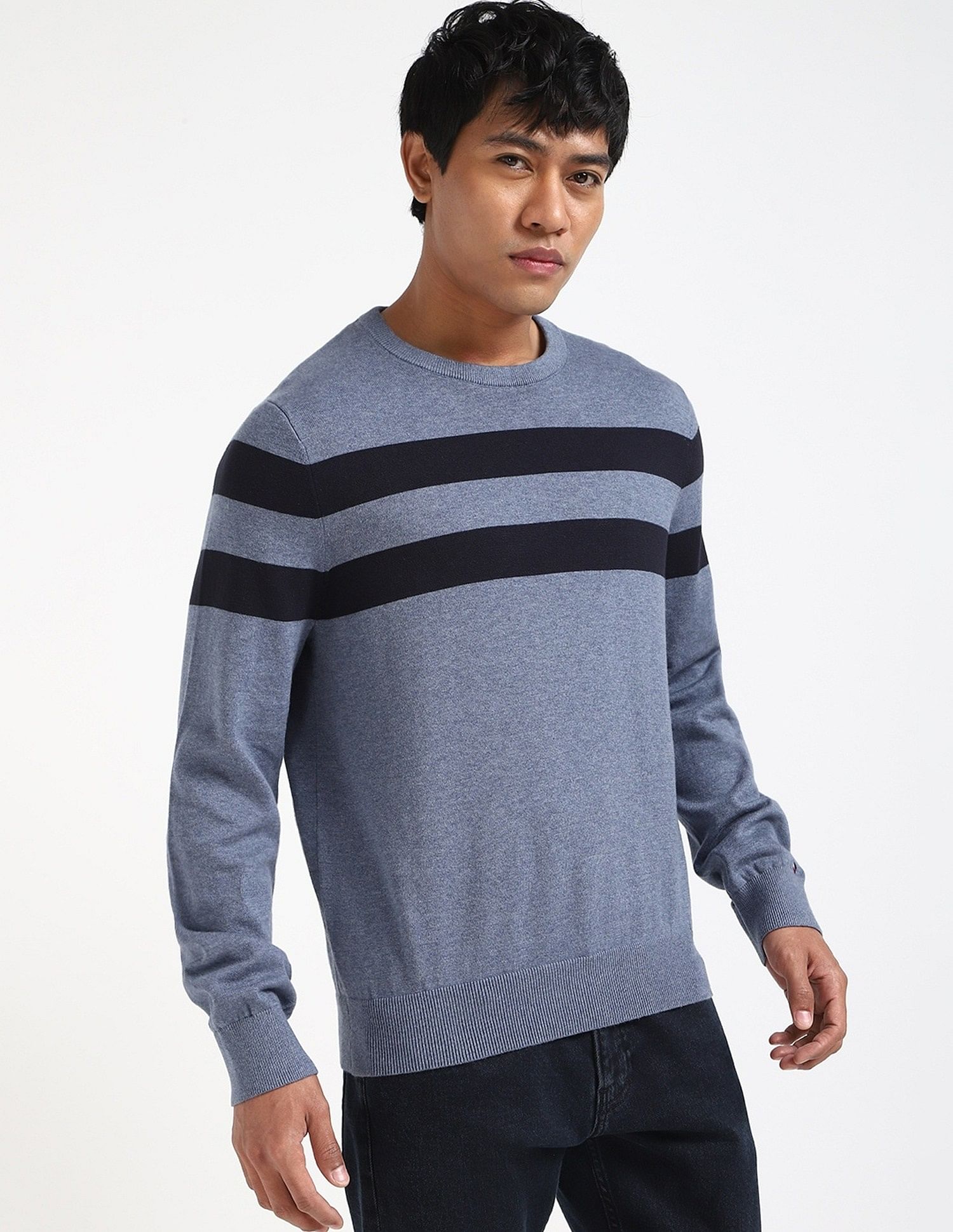 Tommy Hilfiger Striped Regular-Fit Cotton Sweater