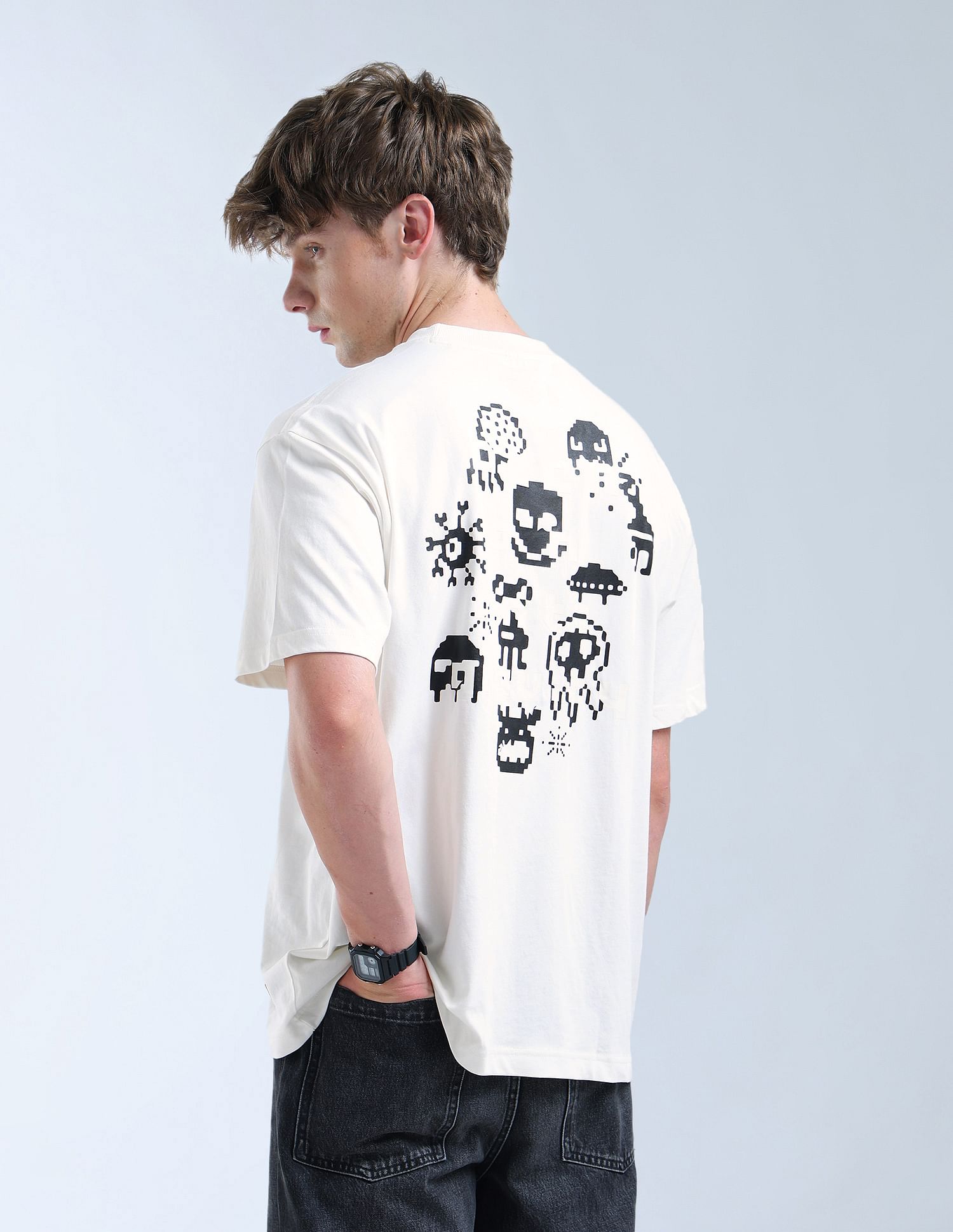 Flying Machine Relaxed Fit Graphic Printed T-Shirt