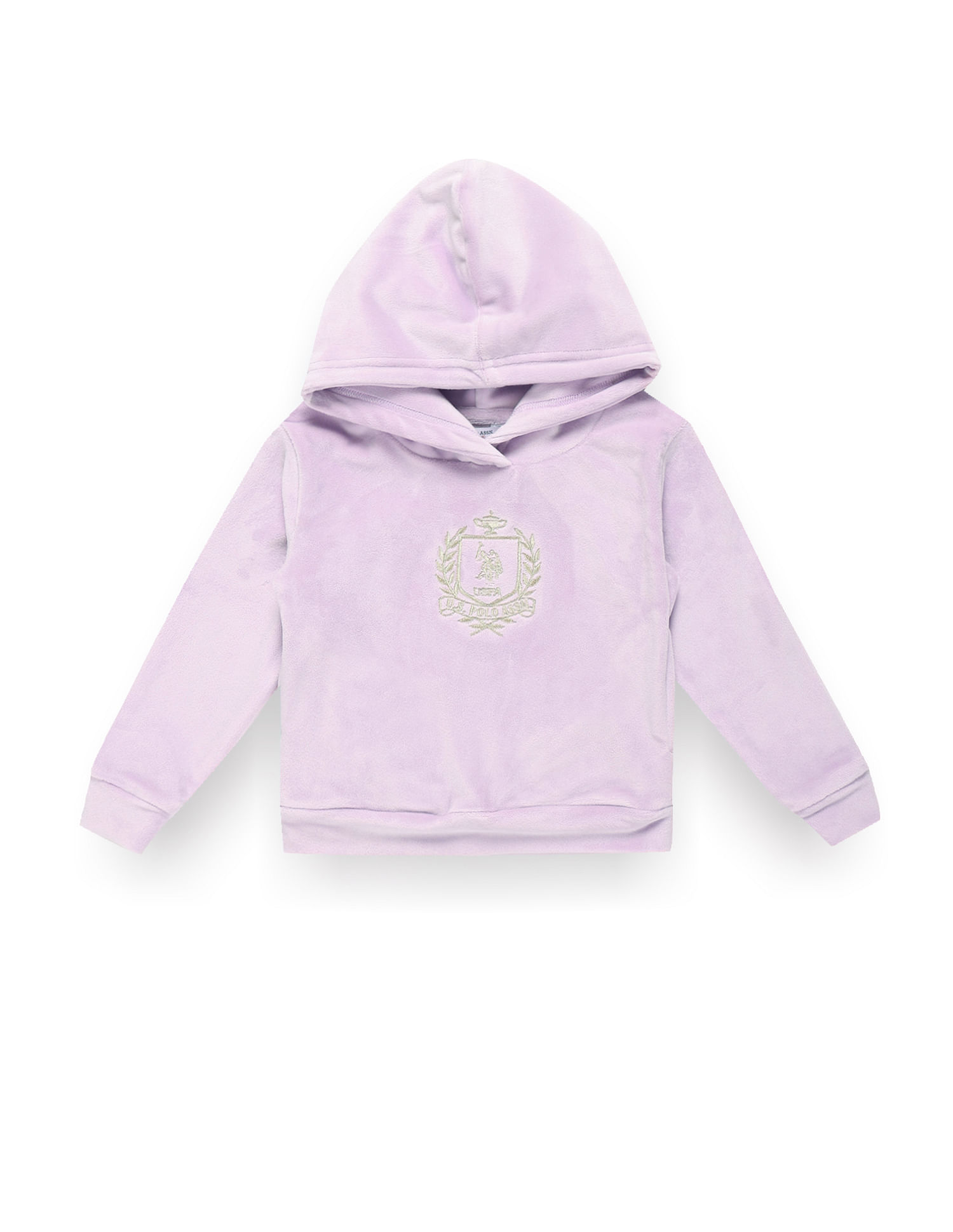 U.S. Polo Assn. Kids Girls Embroidered Logo Hooded Sweatshirt