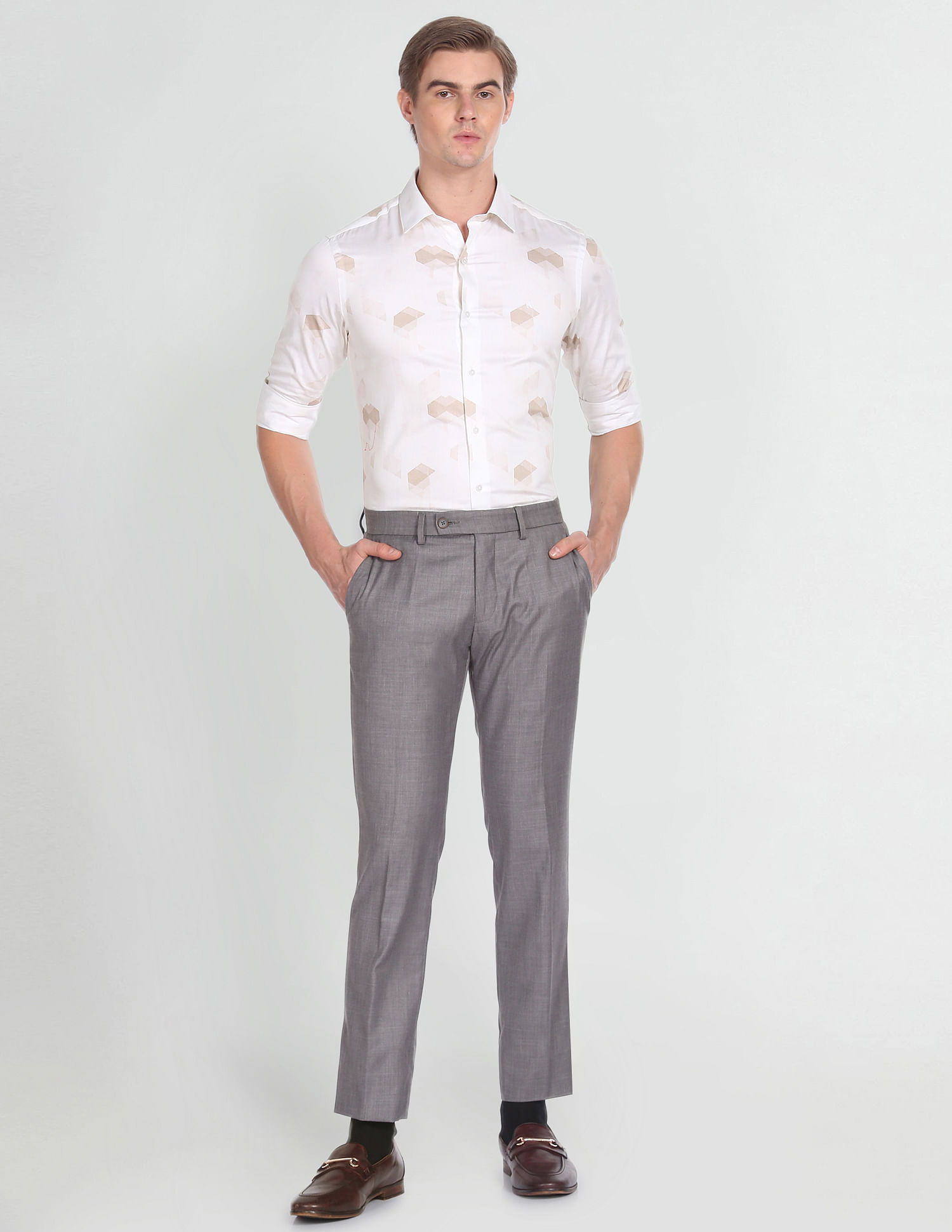 Arrow Newyork Abstract Print Cotton Twill Shirt