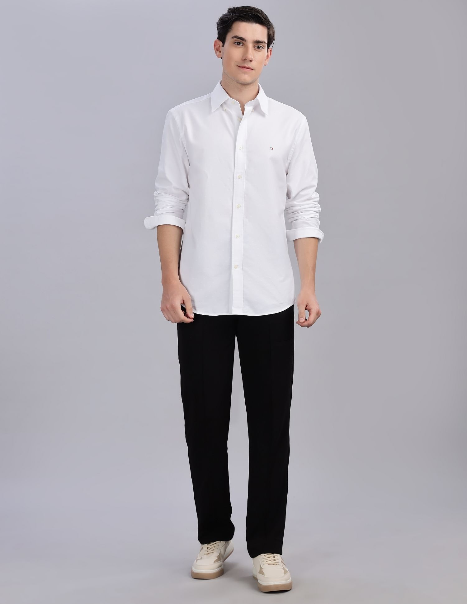 Tommy Hilfiger Solid Regular-Fit Oxford Woven Shirt