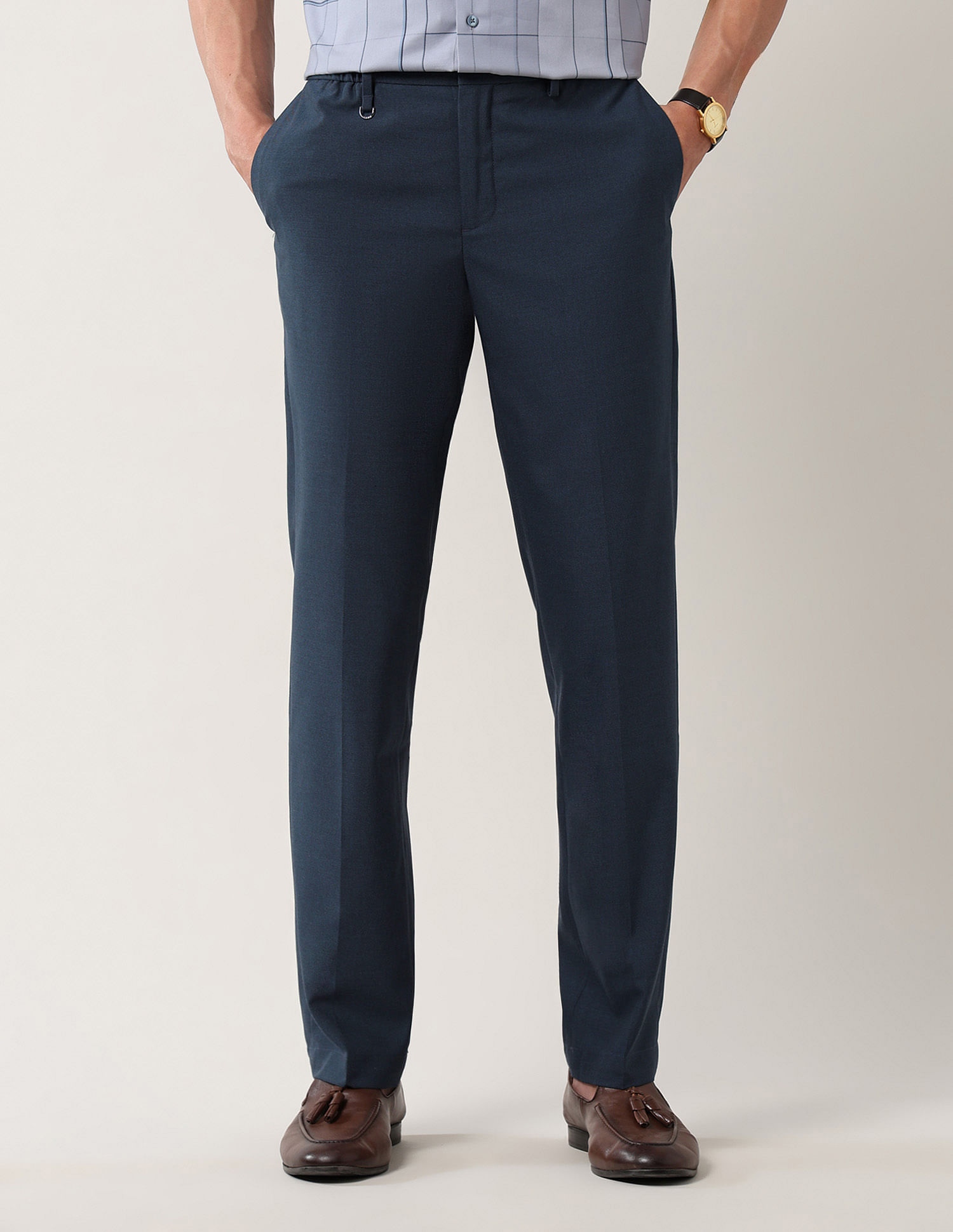 Arrow Newyork Dobby Mid Rise Trousers