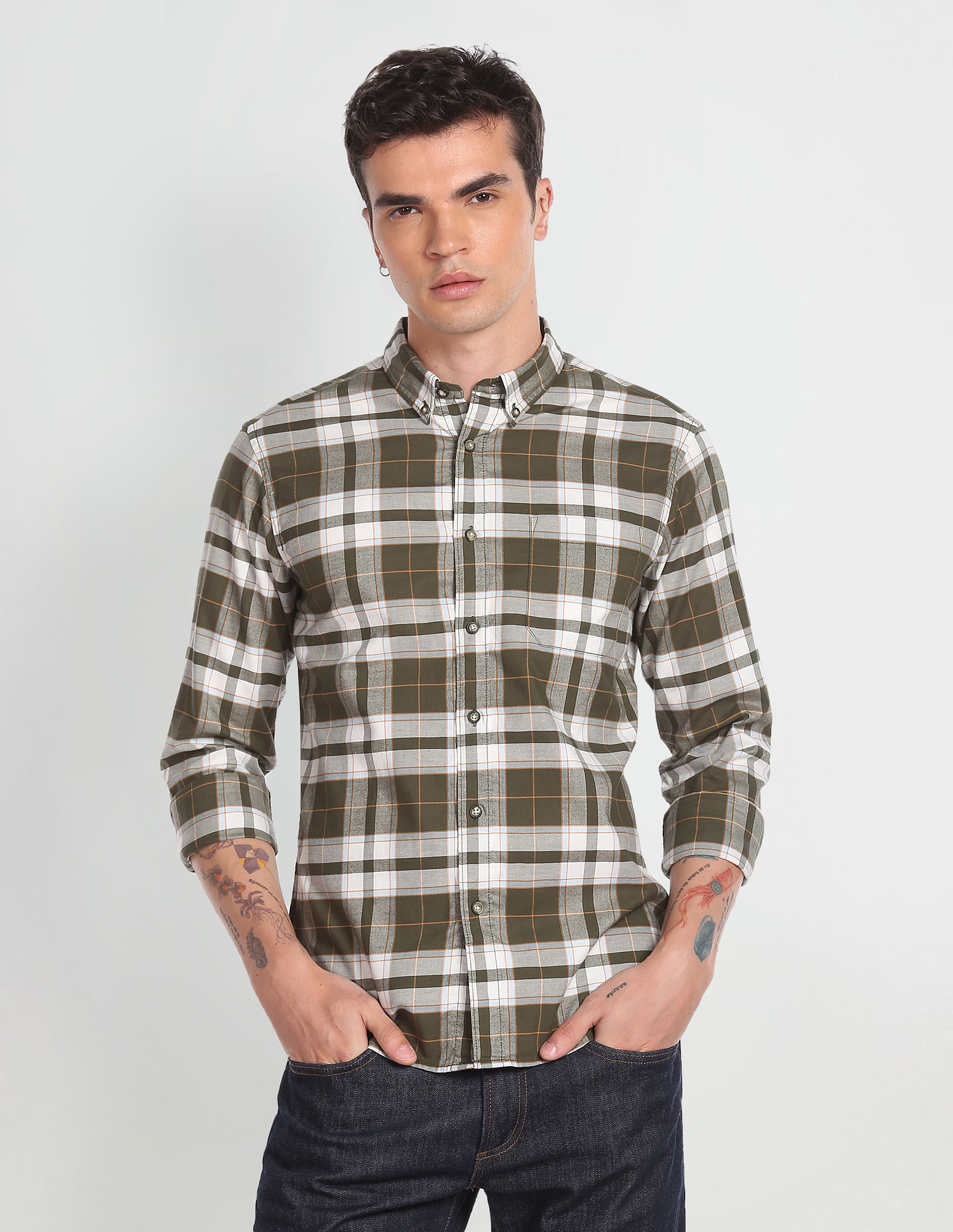 Flying Machine Tartan Check Slim Shirt
