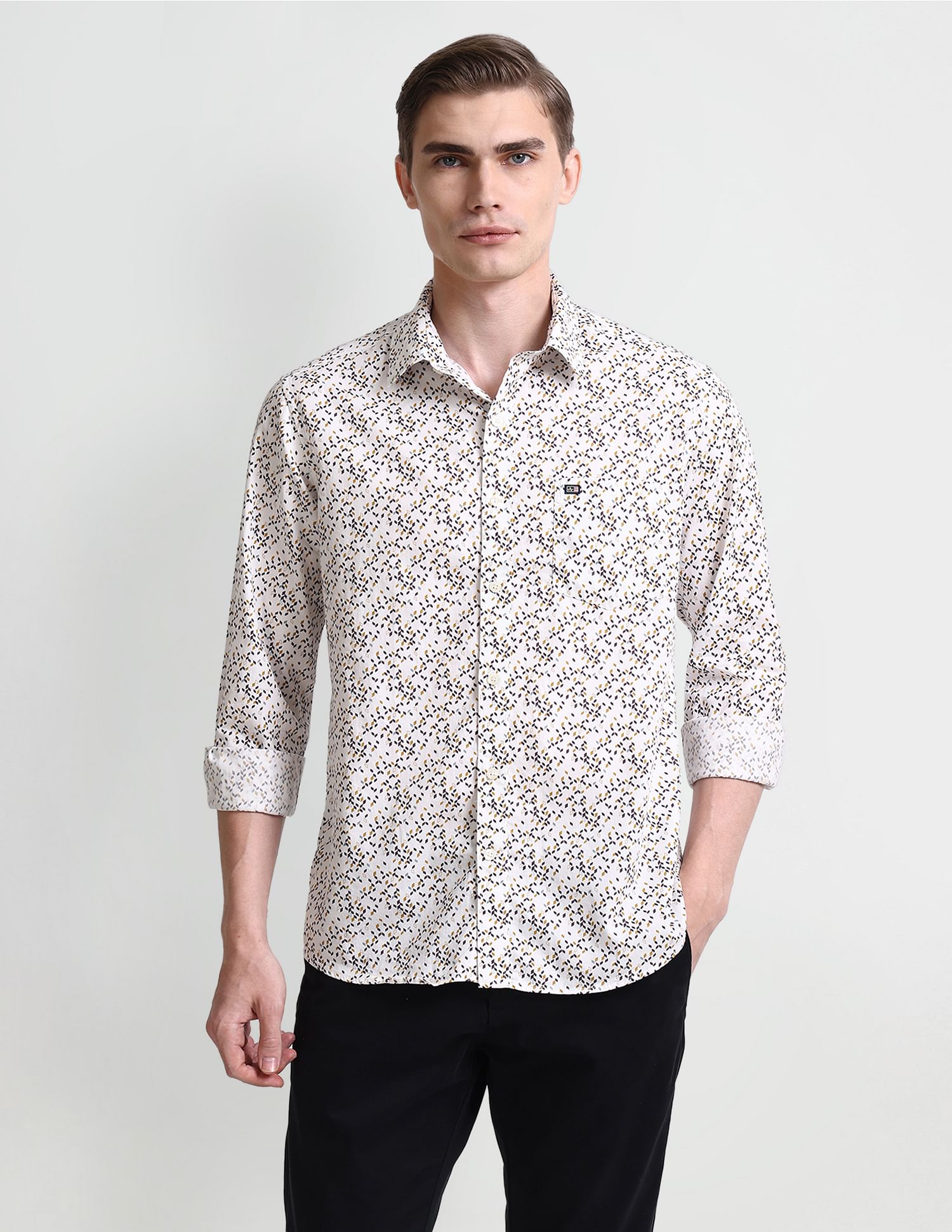 Arrow Sport Slim Fit Geometric Print Shirt