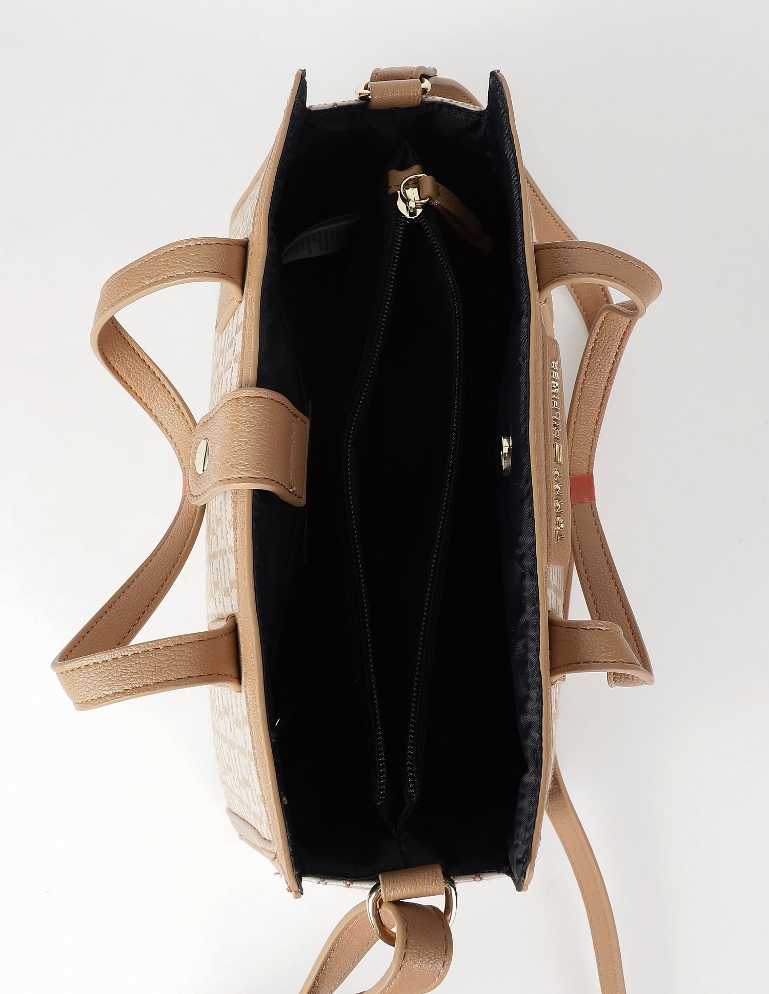 Tommy Hilfiger Logo Brown Polyester Hand Bag