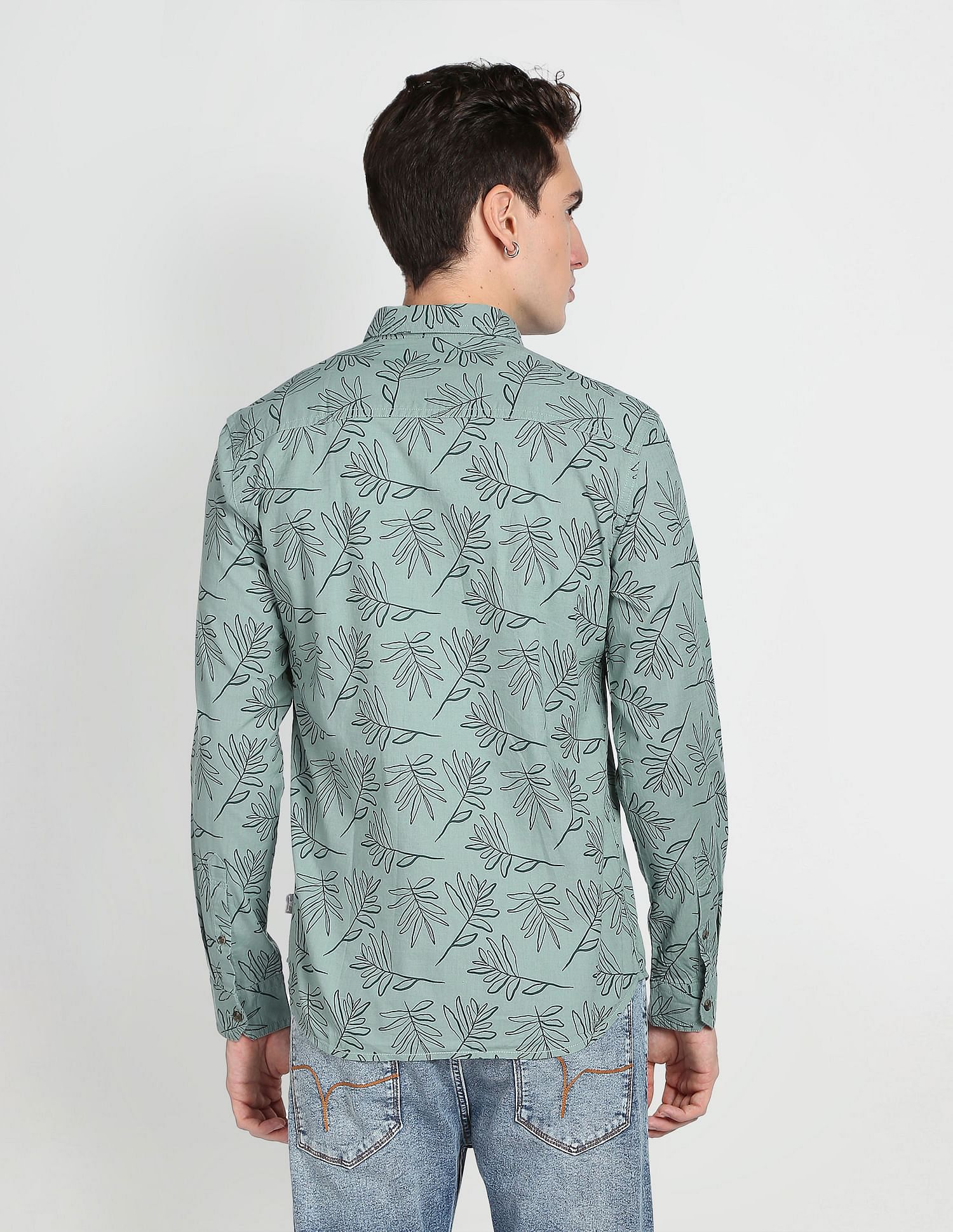 Flying Machine Floral Print Cotton Shirt