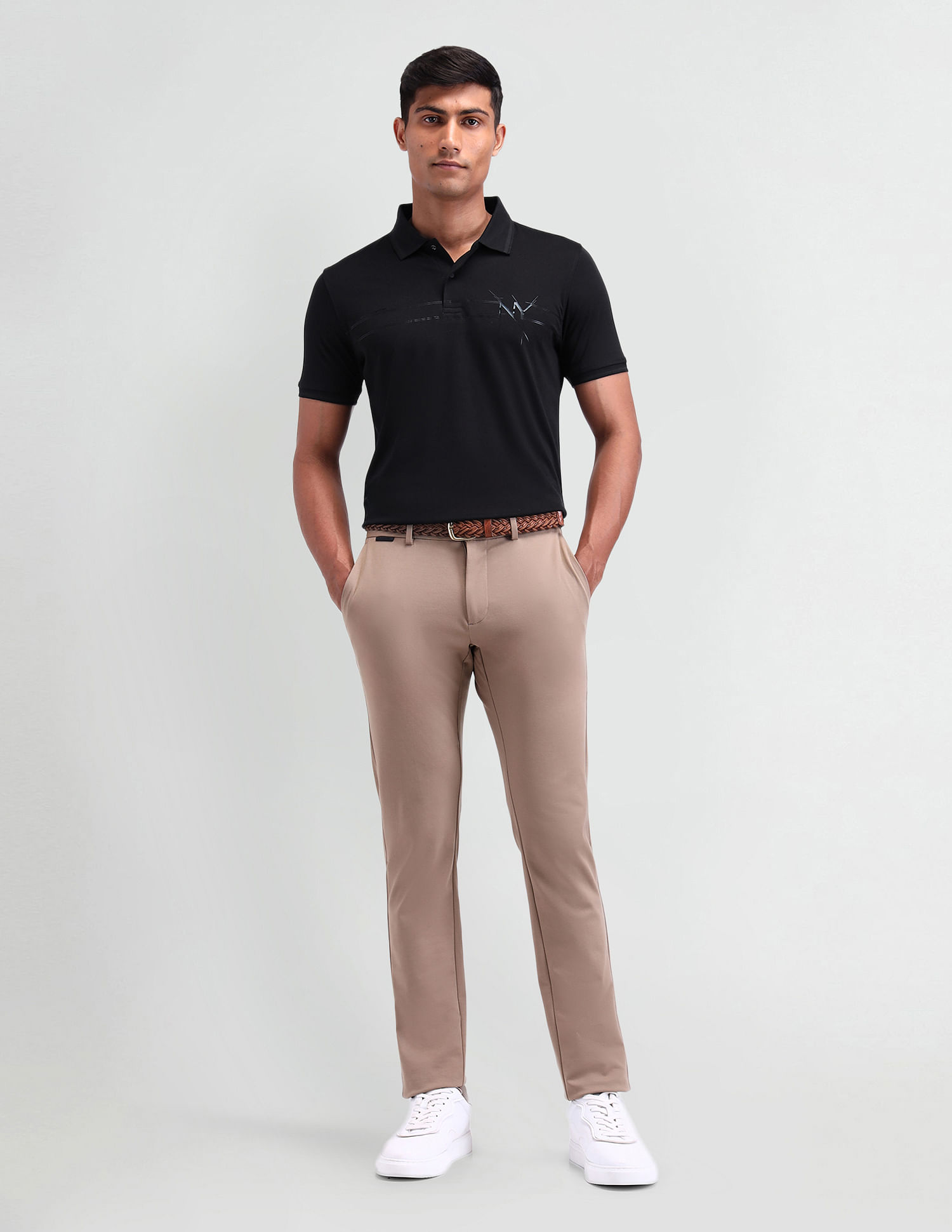 Arrow Newyork Pure Cotton Horizontal Striped Polo Shirt