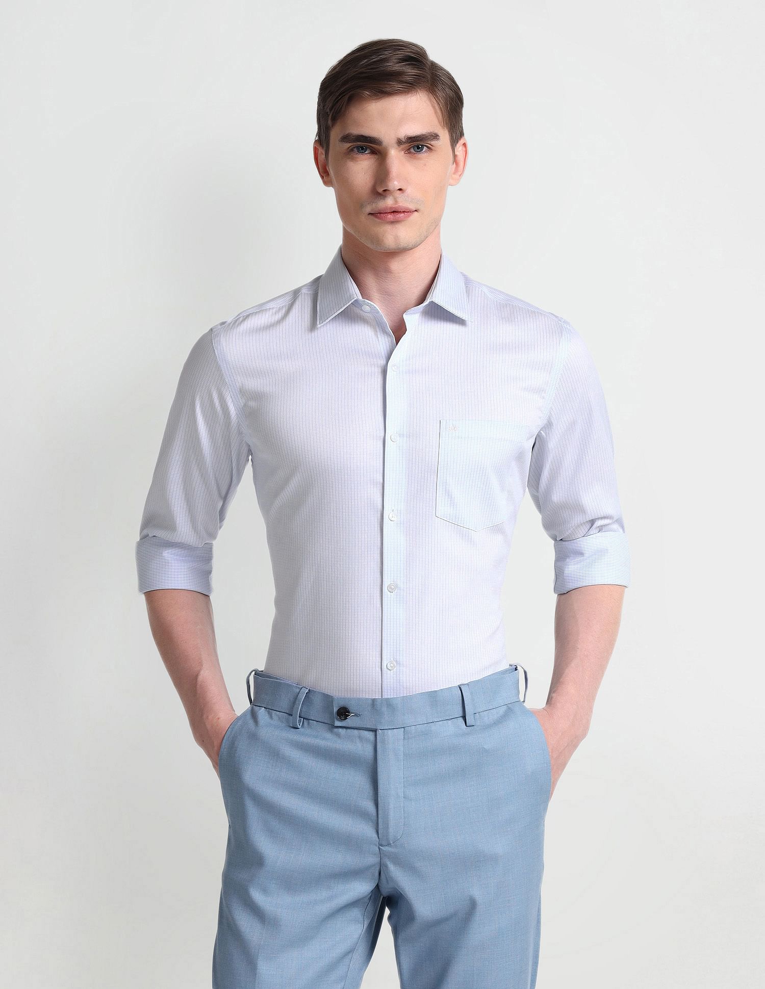 Arrow Manhattan Slim Fit Auto Press Shirt