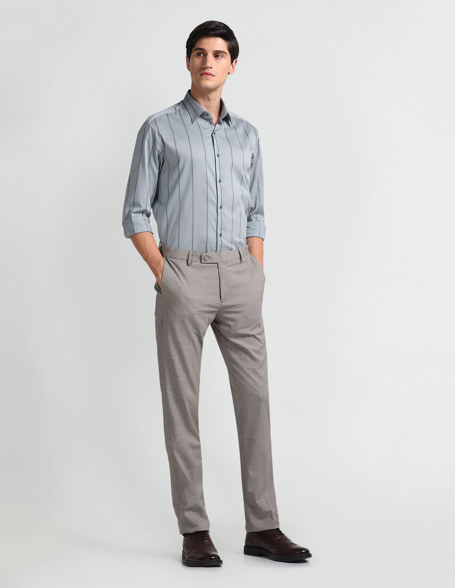 Arrow Newyork Vertical Stripe Slim Fit Shirt