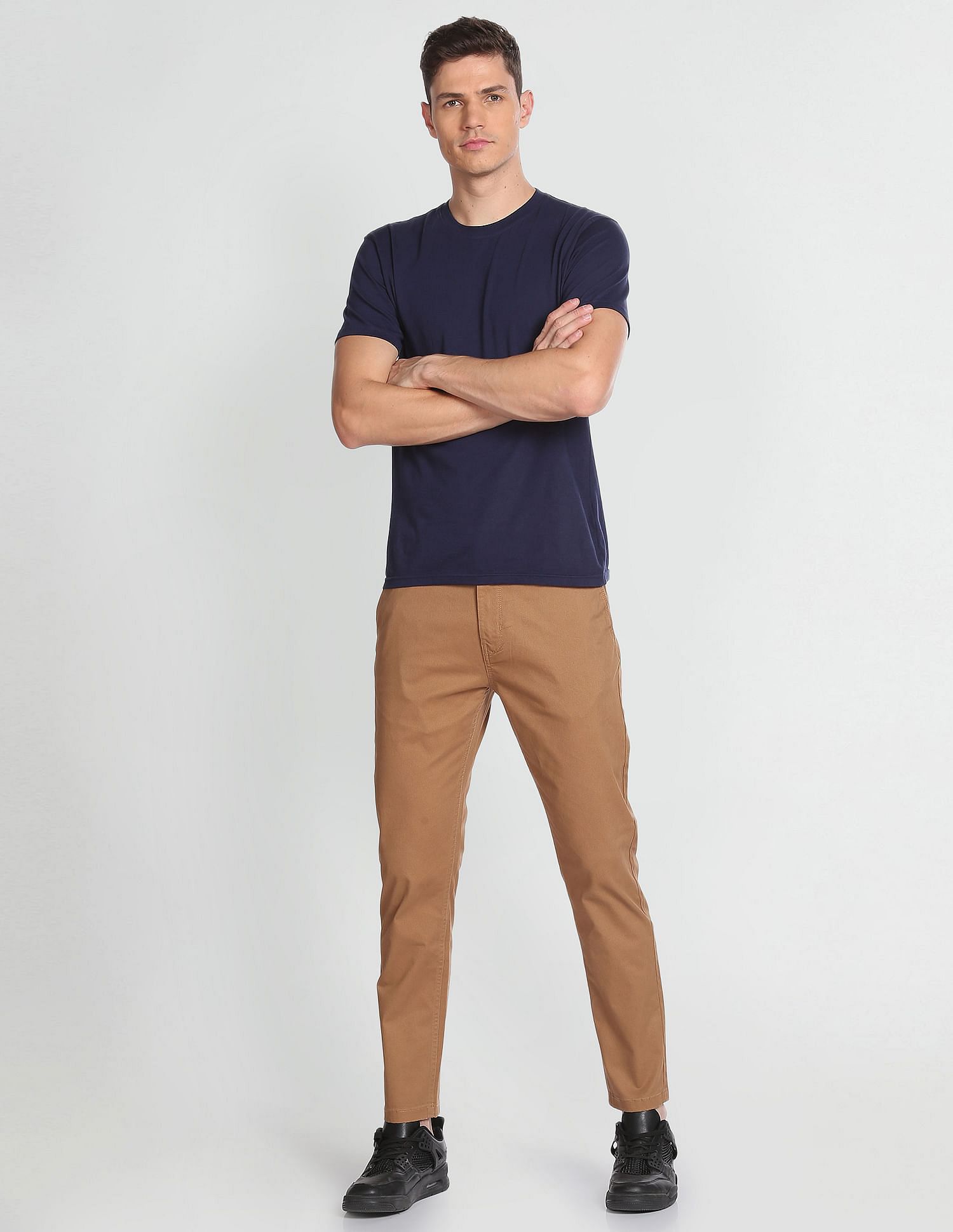 Flying Machine Twill Geometric Print Trousers